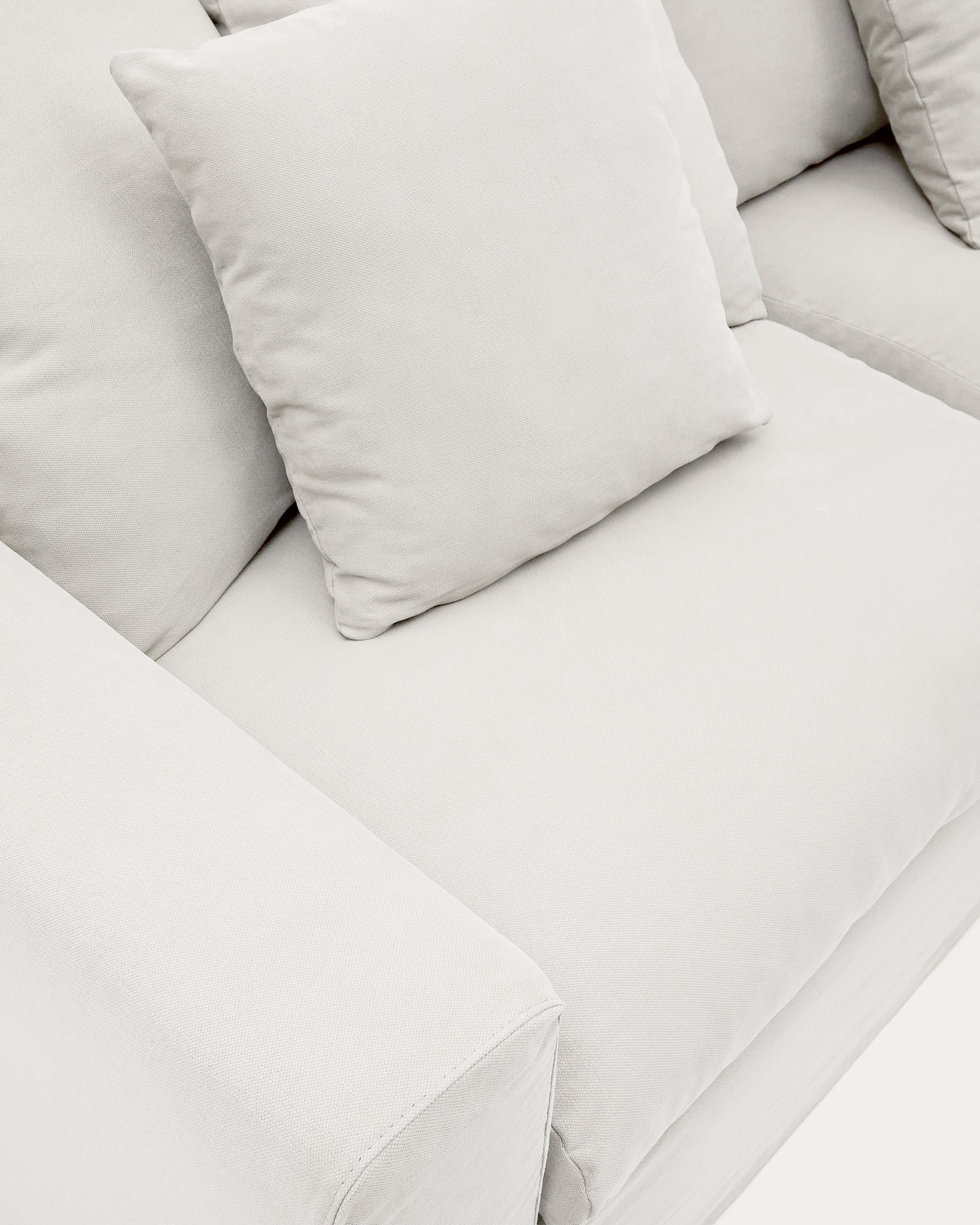 Nora 3-seater sofa cover in ecru linen and cotton - Detail