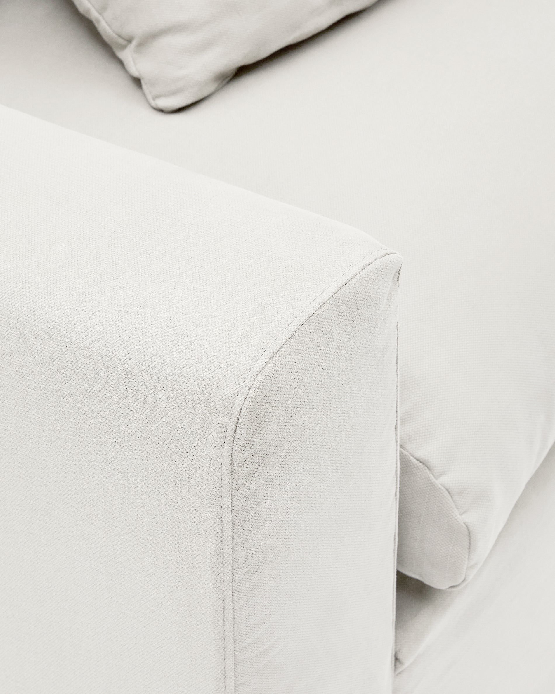 Nora 3-seater sofa cover in ecru linen and cotton - Detail