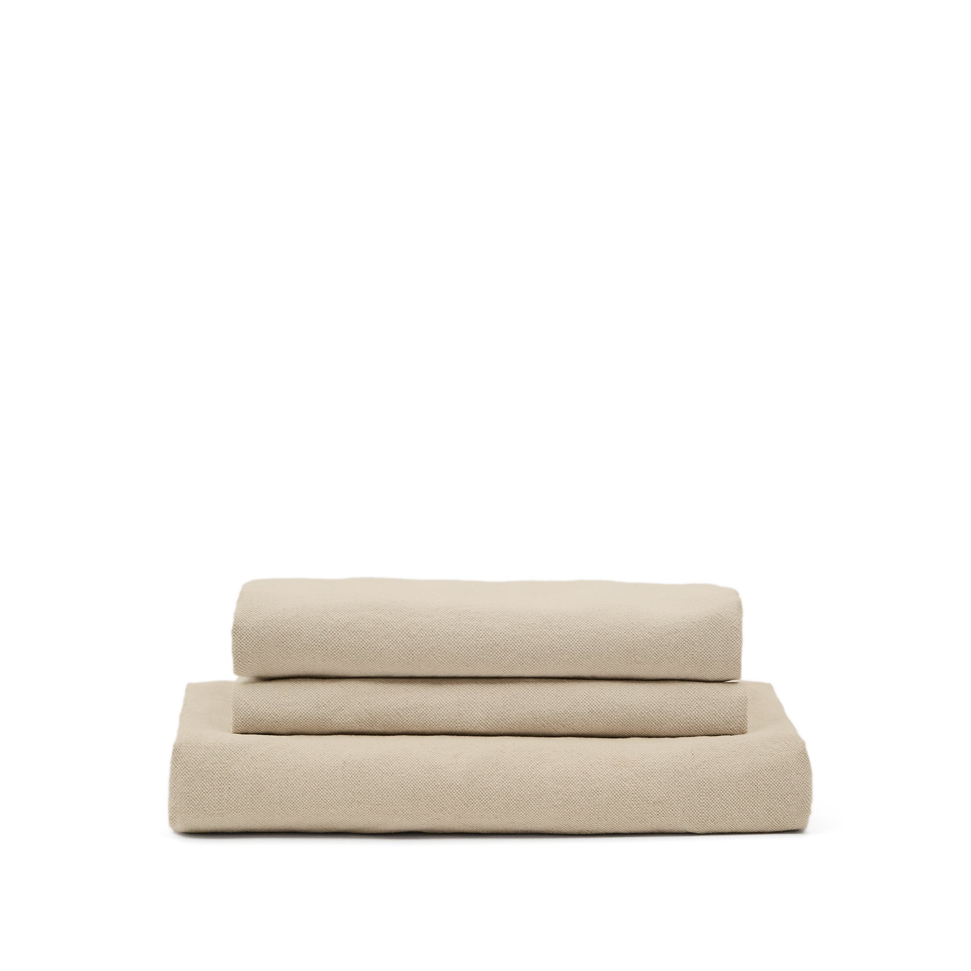 Nora 3-seater sofa cover in taupe linen and cotton - Product Image