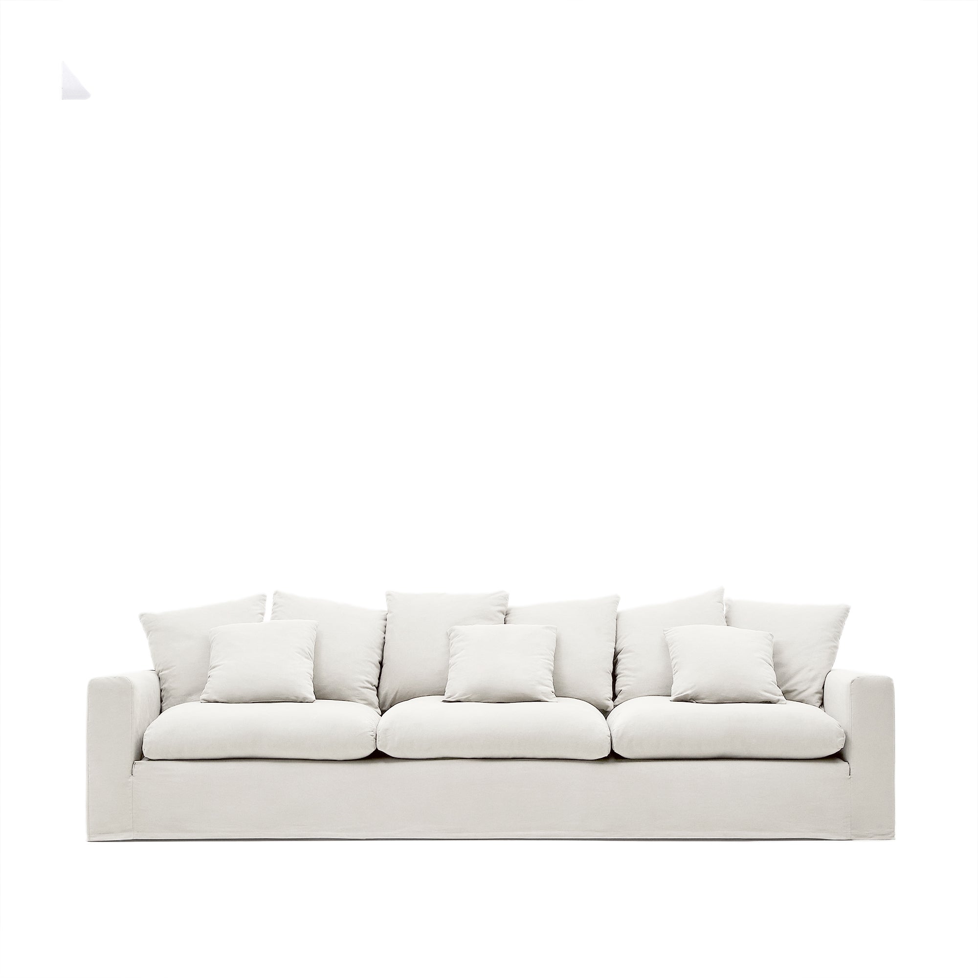 Nora 4-seater sofa cover in ecru linen and cotton