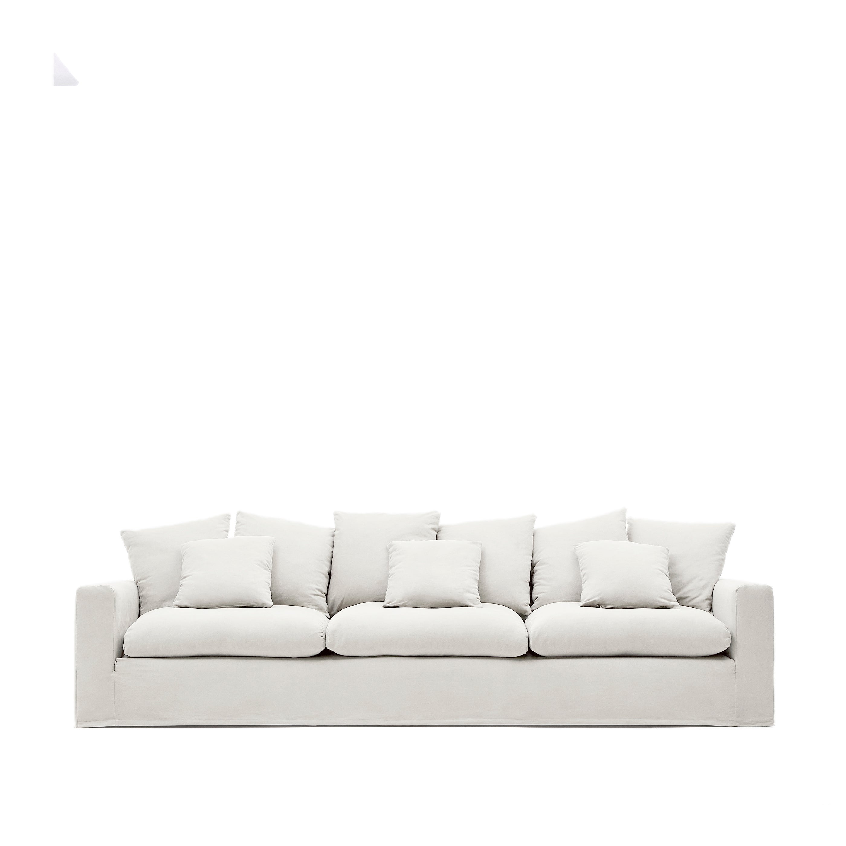 Nora 4-seater sofa cover in ecru linen and cotton - Product Image