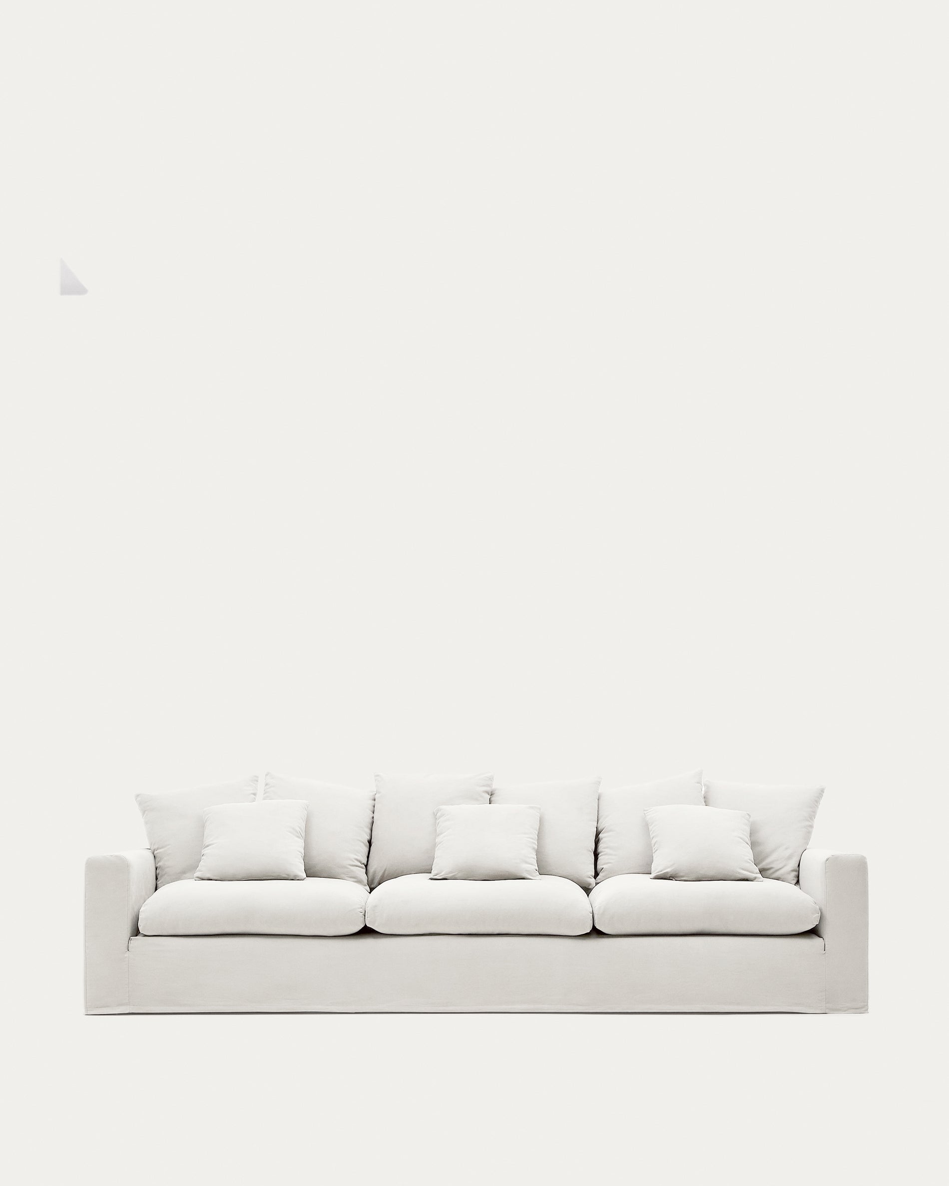 Nora 4-seater sofa cover in ecru linen and cotton