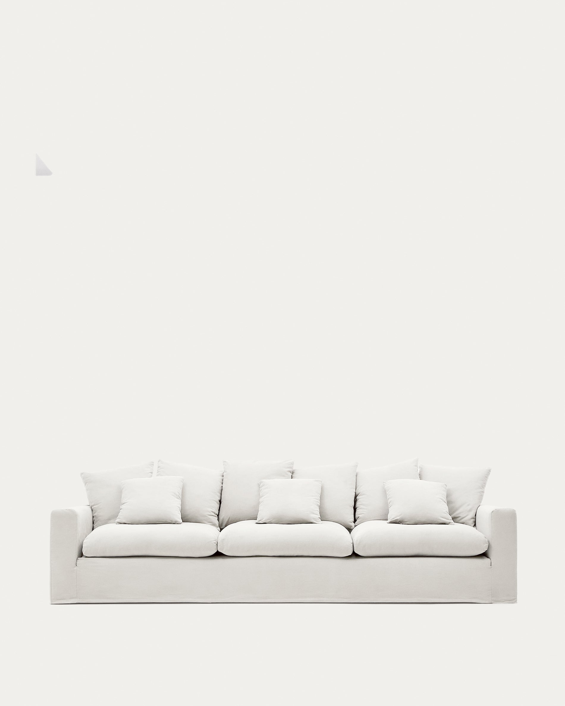 Nora 4-seater sofa cover in ecru linen and cotton - Product View