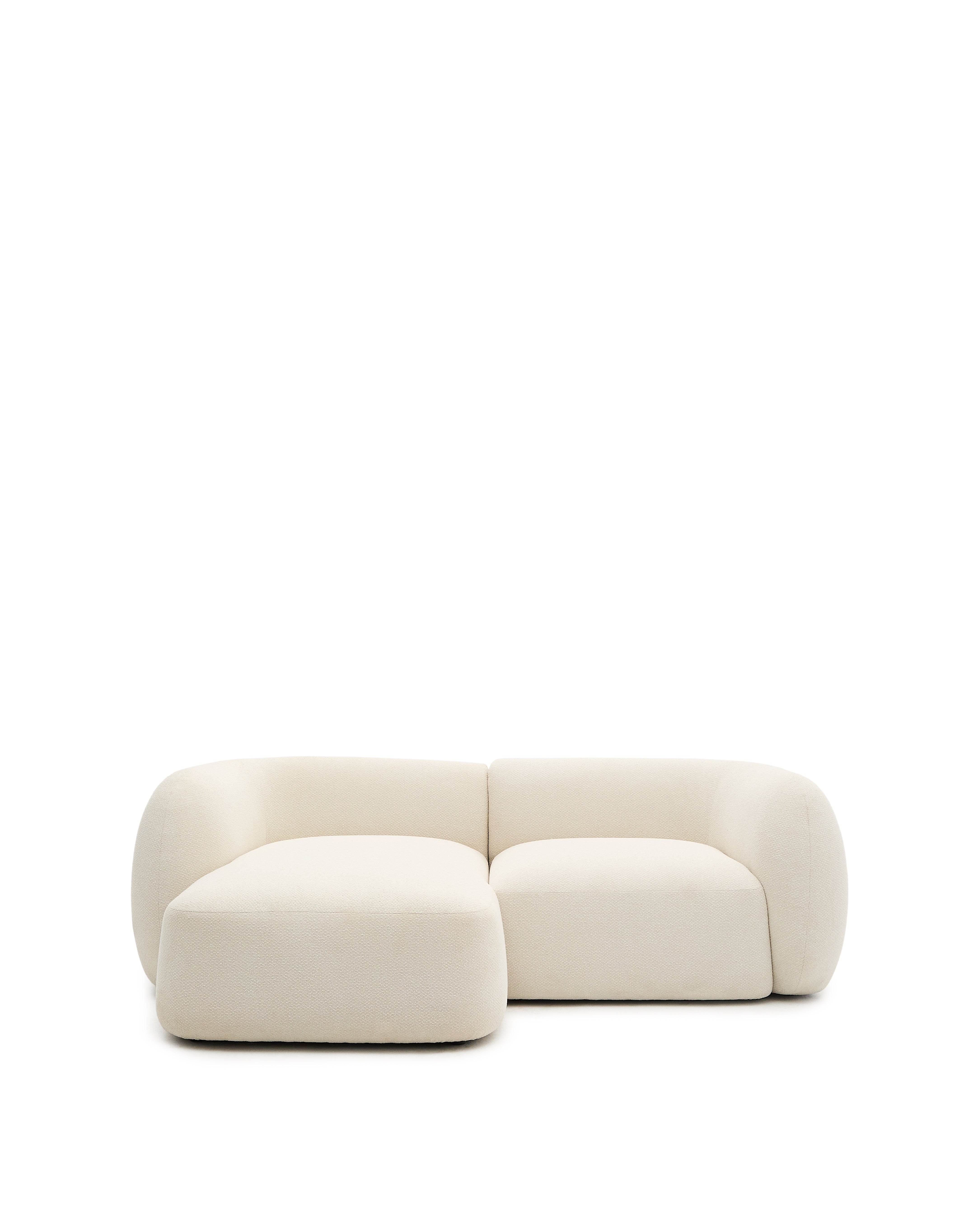 Martina ecru chenille 2-seater modular sofa with left chaise longue 230cm - Product Image
