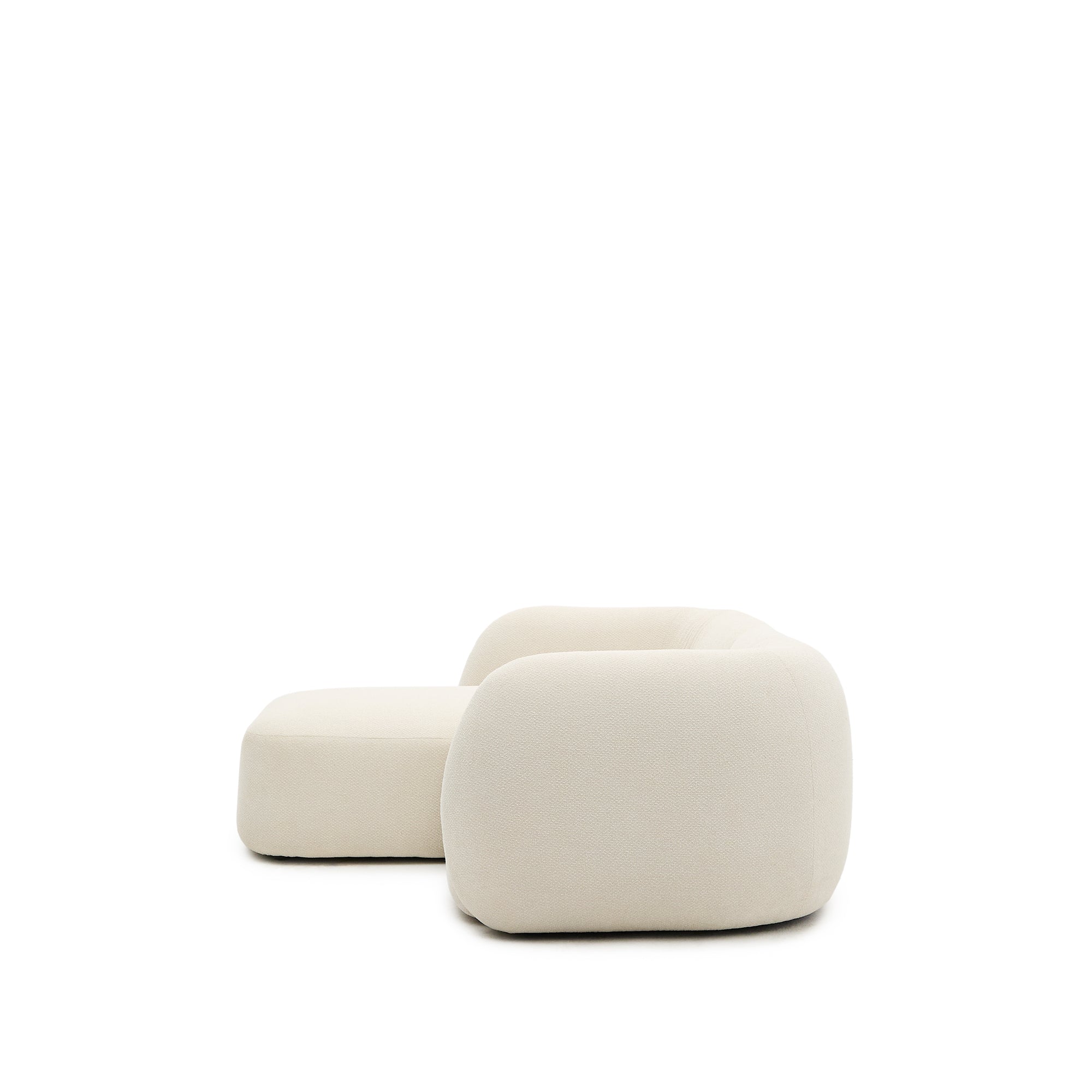 Martina ecru chenille 2-seater modular sofa with left chaise longue 230cm - Product Image