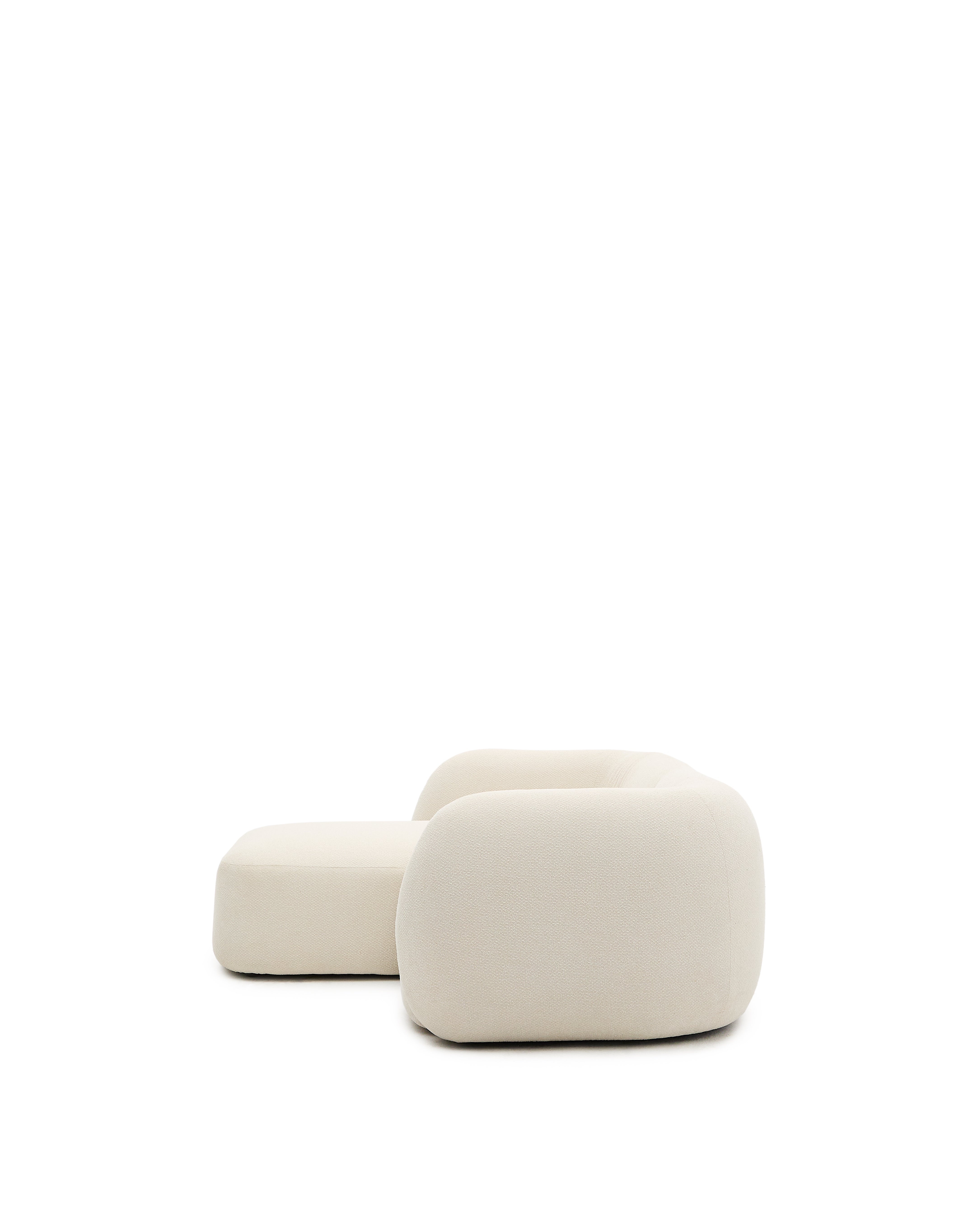 Martina ecru chenille 2-seater modular sofa with left chaise longue 230cm - Product Image