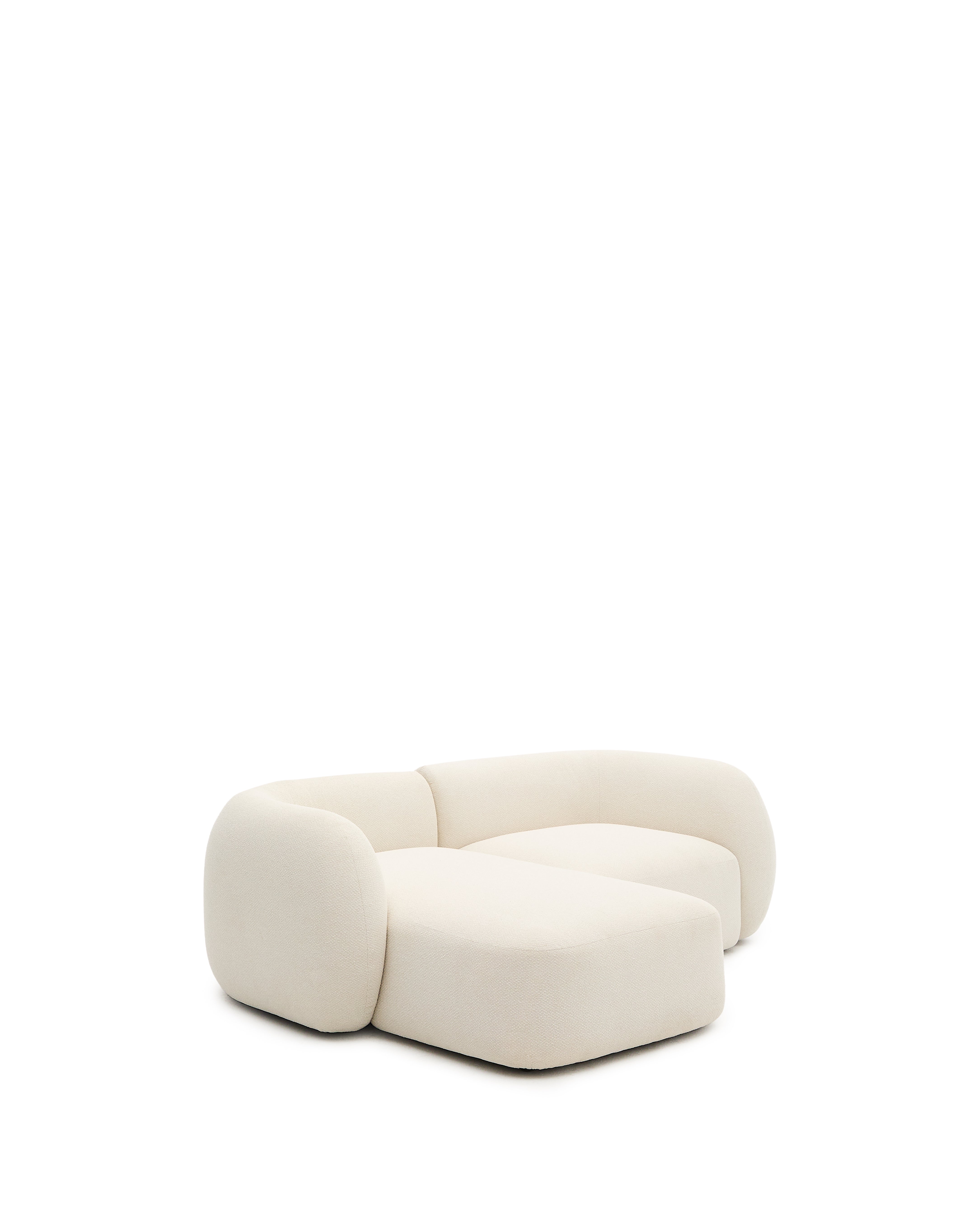 Martina ecru chenille 2-seater modular sofa with left chaise longue 230cm - Product Image