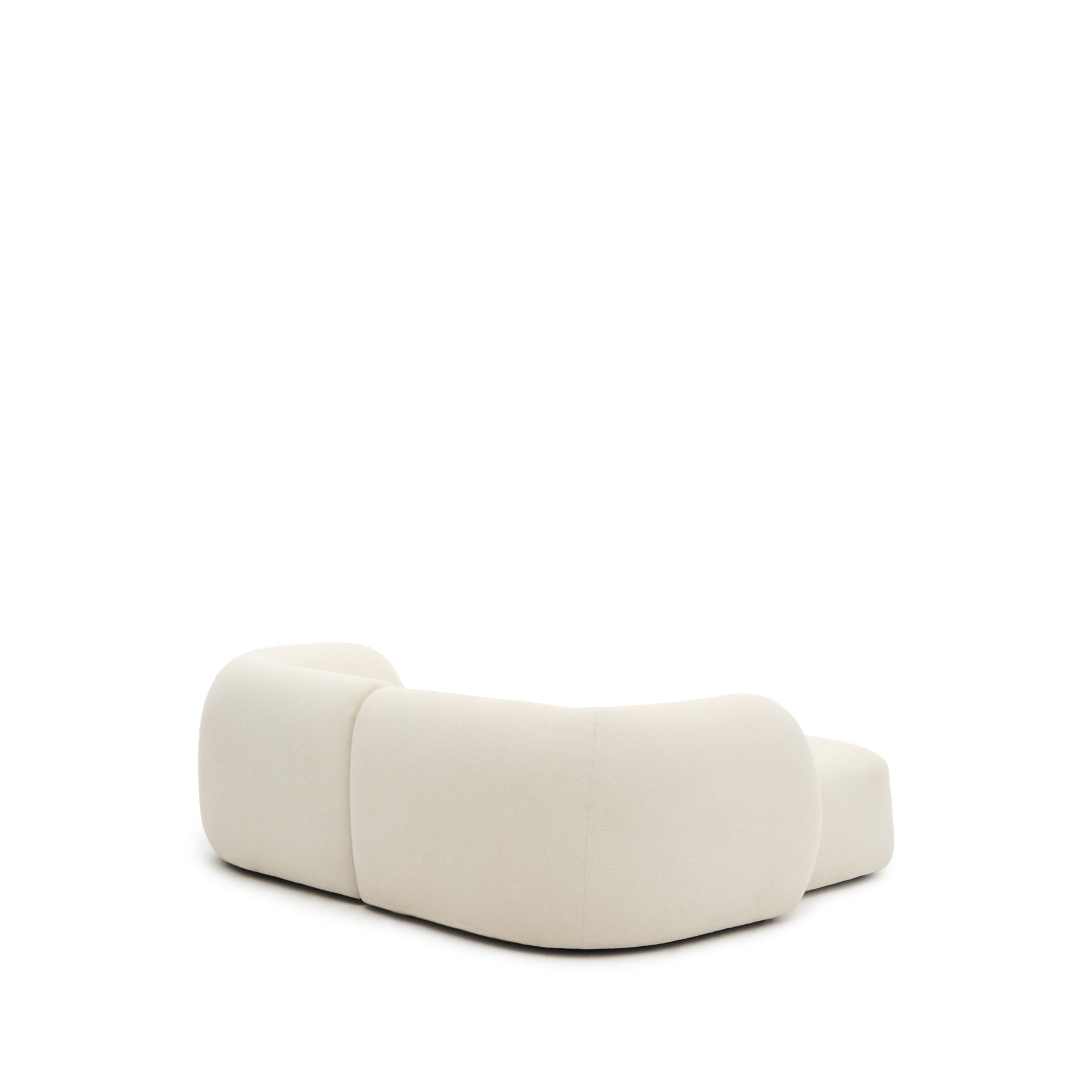 Martina ecru chenille 2-seater modular sofa with left chaise longue 230cm - Product Image