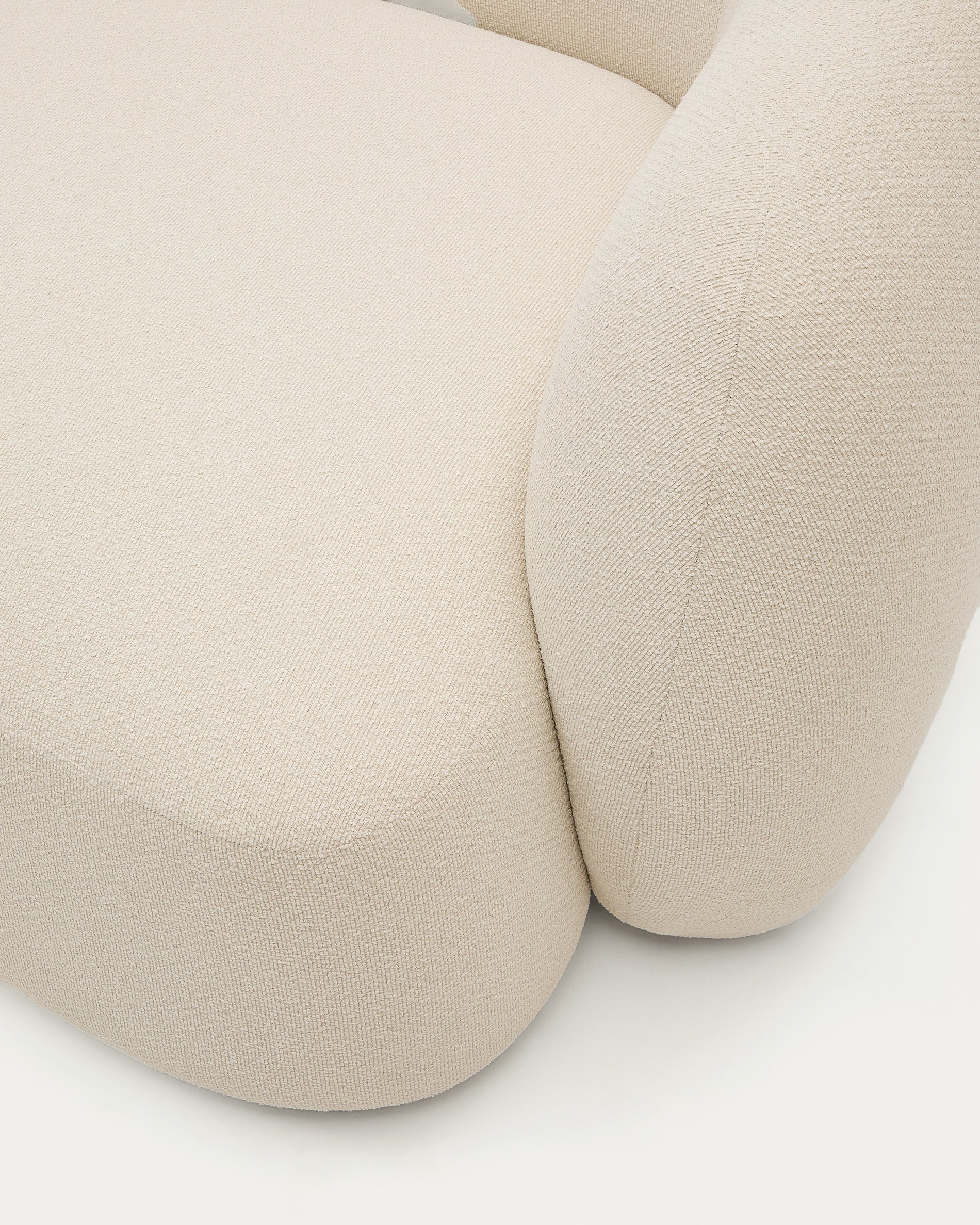 Martina ecru chenille 2-seater modular sofa with left chaise longue 230cm - Detail
