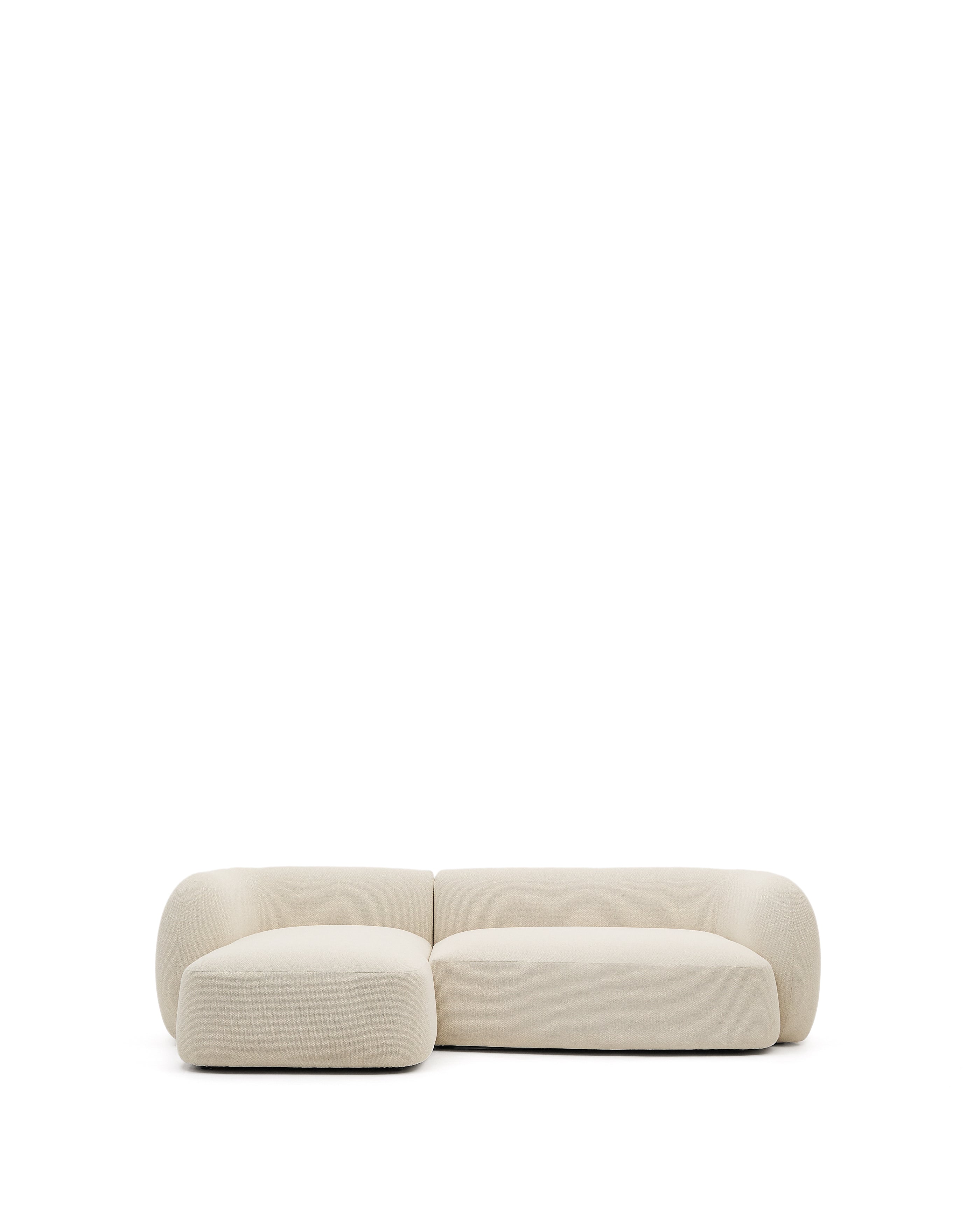 Martina ecru chenille 3-seater modular sofa with left chaise longue 287cm - Product Image