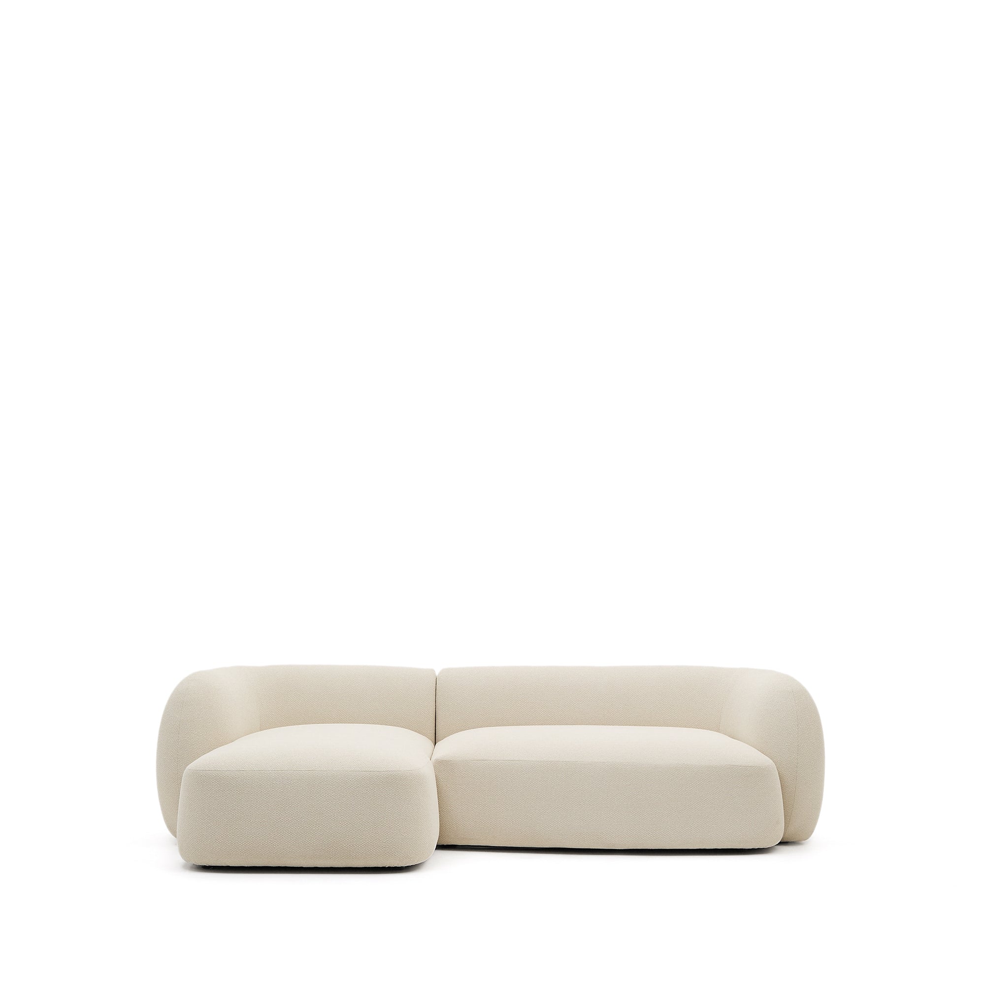 Martina ecru chenille 3-seater modular sofa with left chaise longue 287cm - Product Image