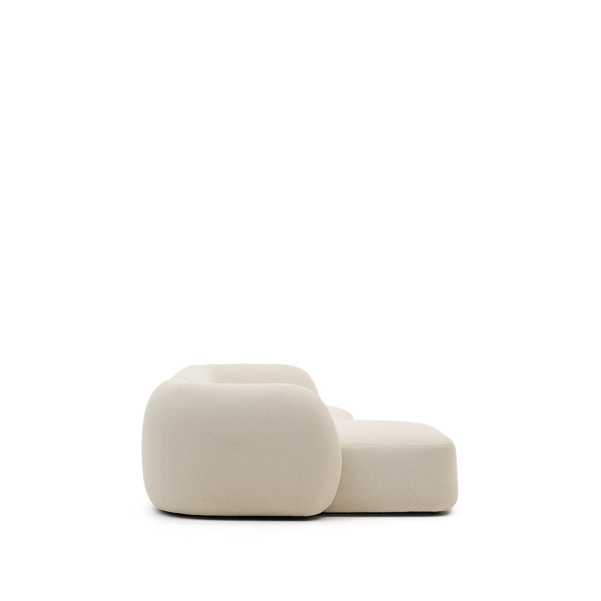 Martina ecru chenille 3-seater modular sofa with left chaise longue 287cm - Product Image