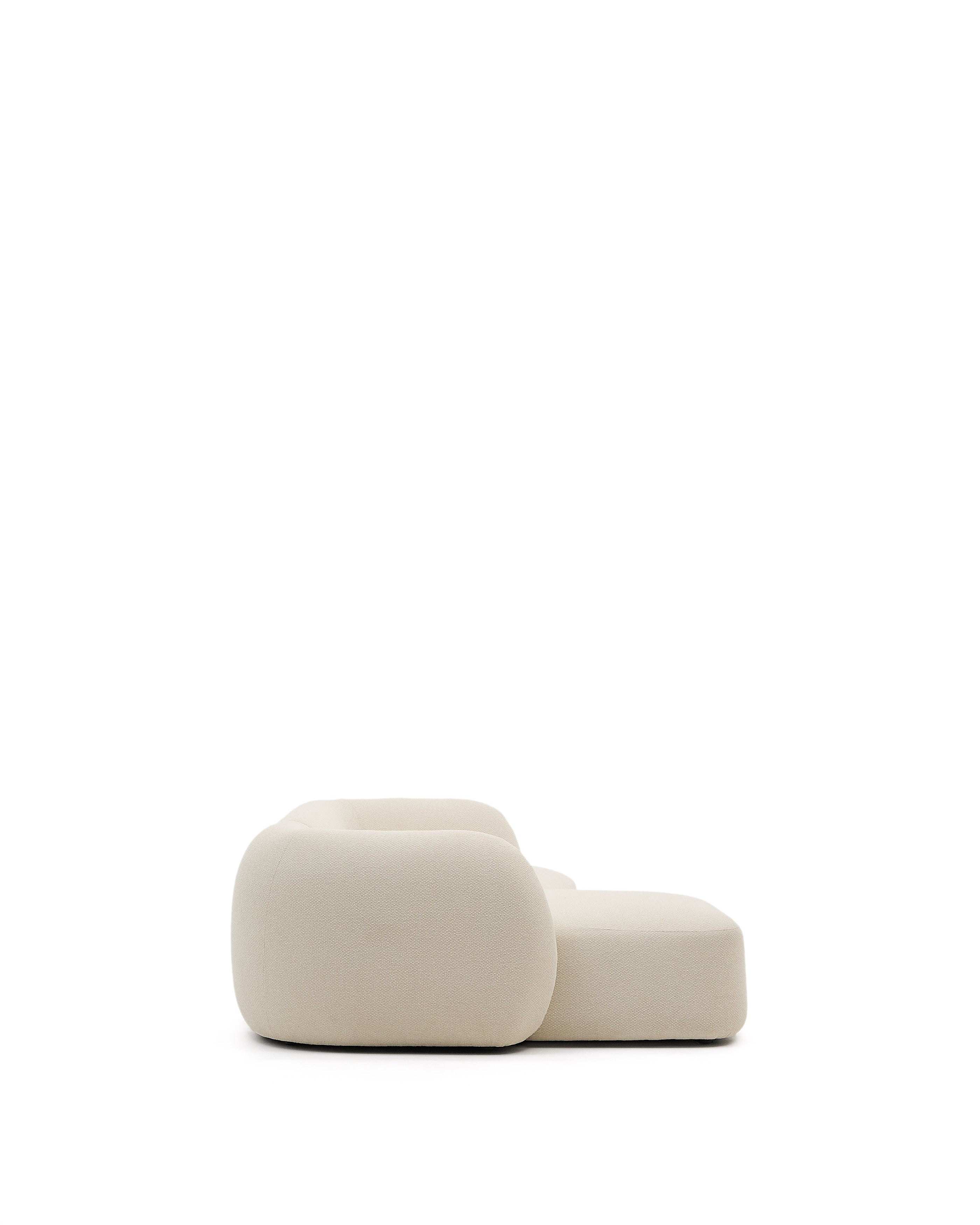 Martina ecru chenille 3-seater modular sofa with left chaise longue 287cm - Product Image