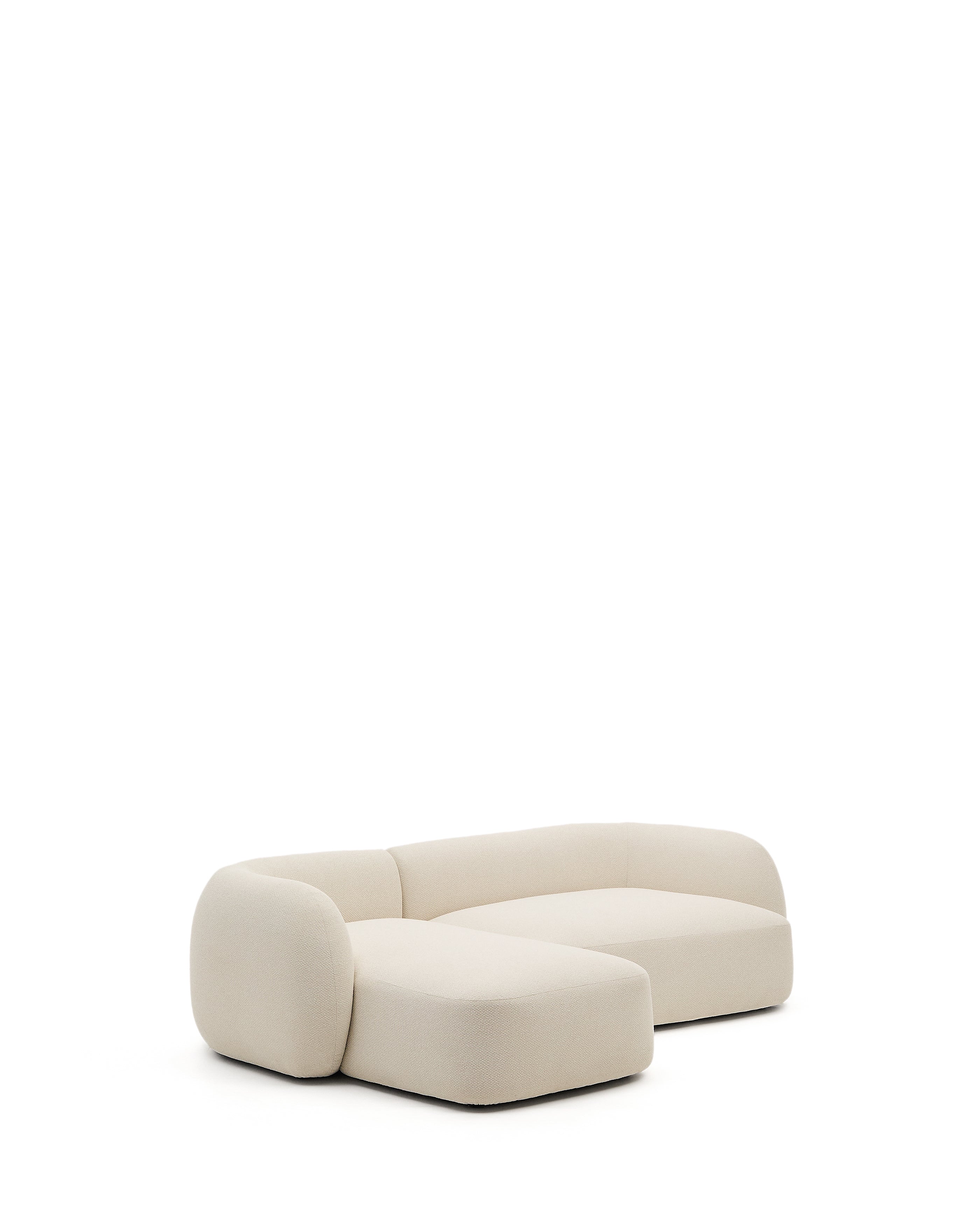 Martina ecru chenille 3-seater modular sofa with left chaise longue 287cm - Product Image