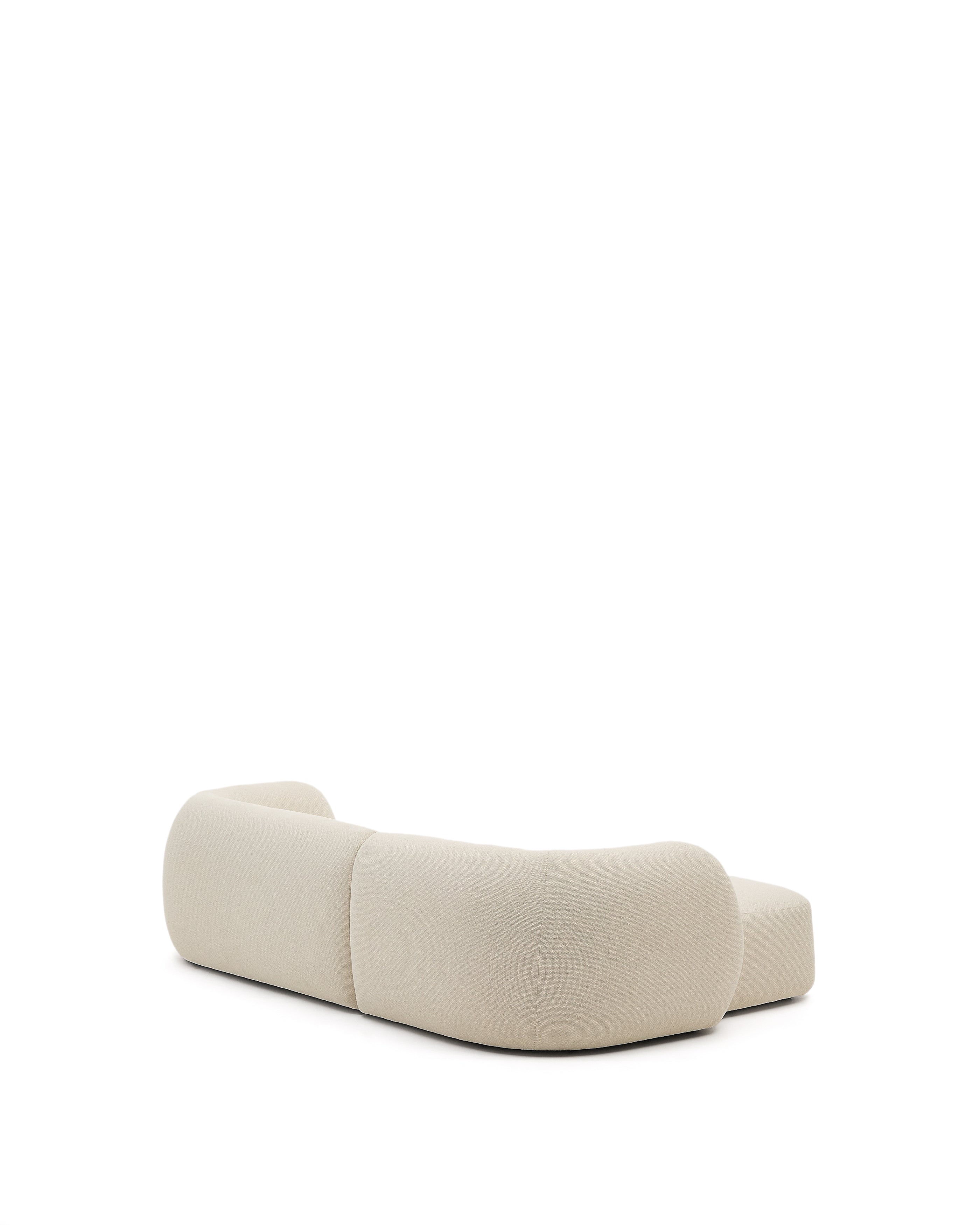 Martina ecru chenille 3-seater modular sofa with left chaise longue 287cm - Product Image
