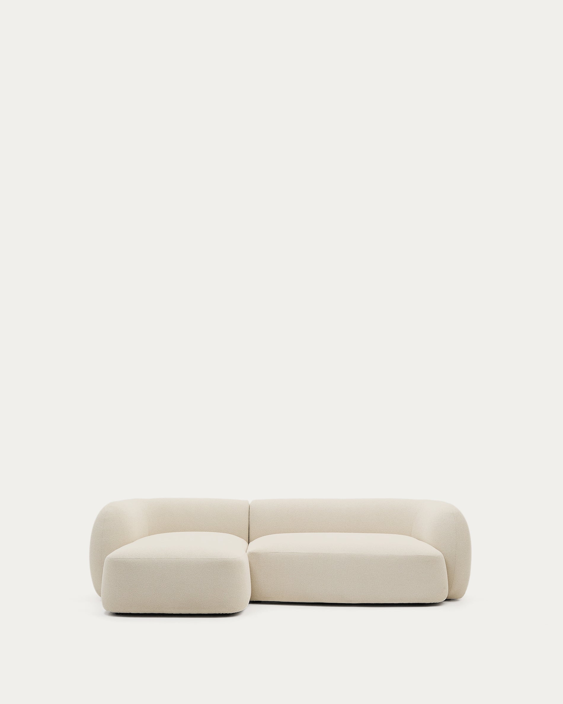 Martina ecru chenille 3-seater modular sofa with left chaise longue 287cm - Product View