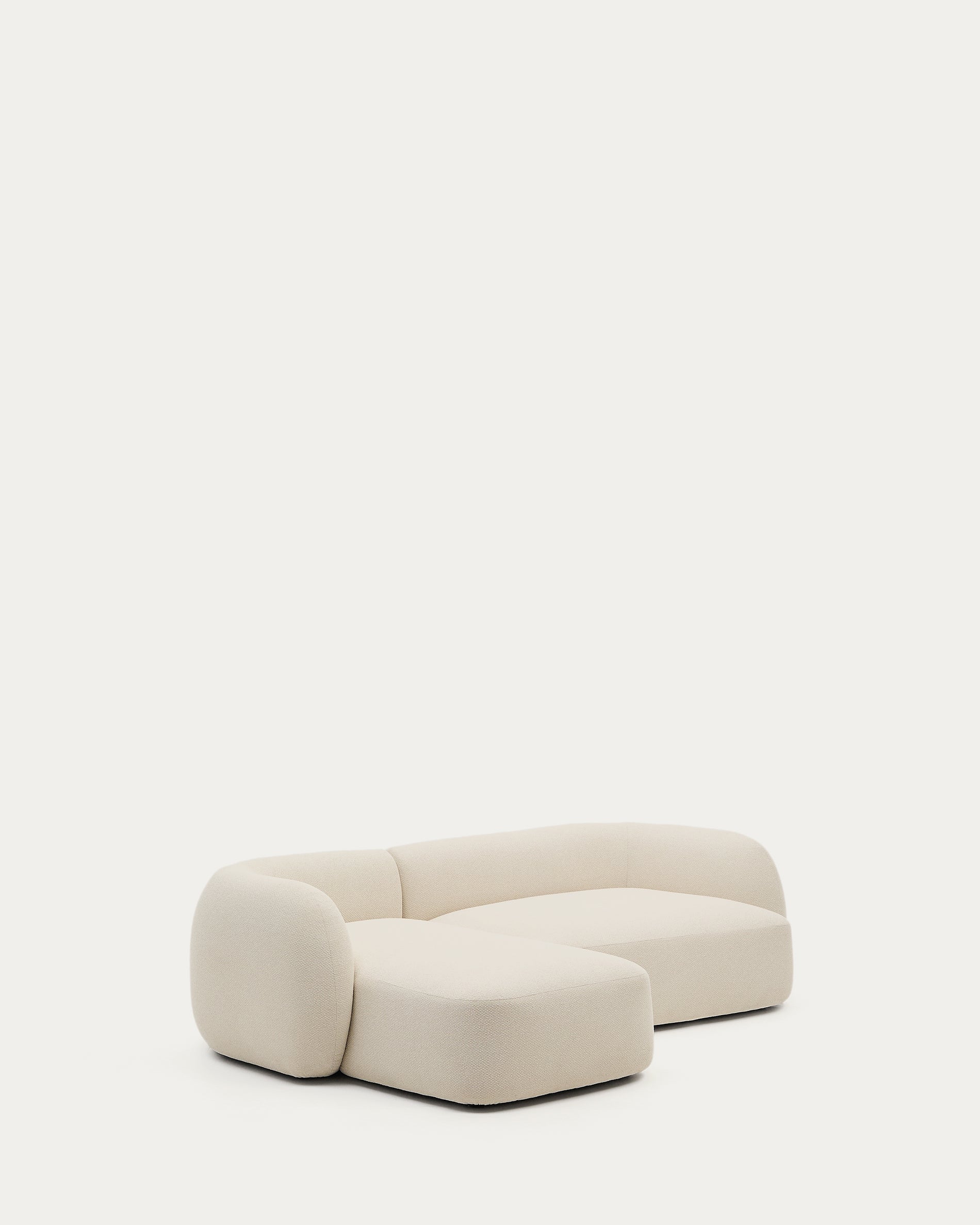 Martina ecru chenille 3-seater modular sofa with left chaise longue 287cm - Product View