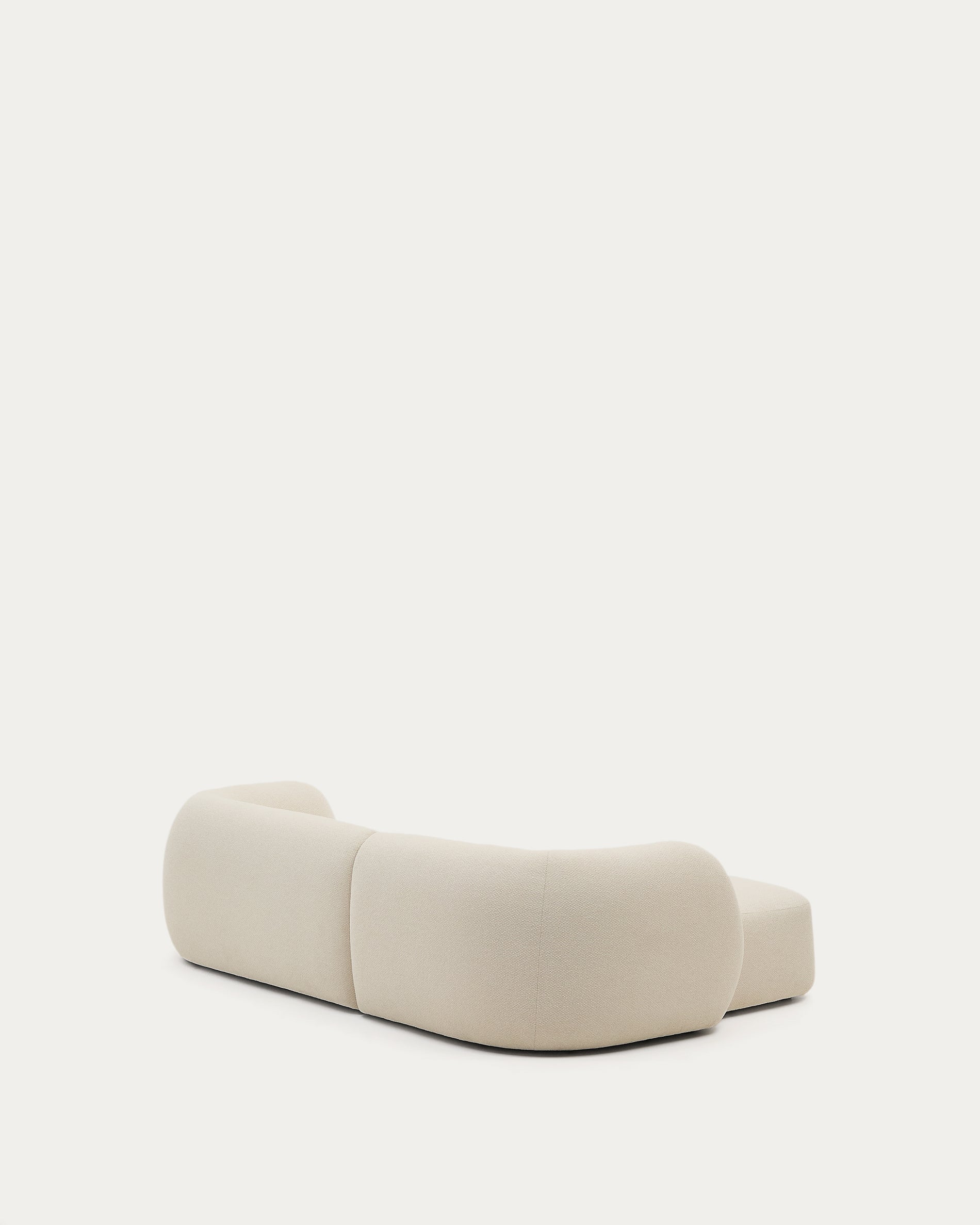 Martina ecru chenille 3-seater modular sofa with left chaise longue 287cm - Product View