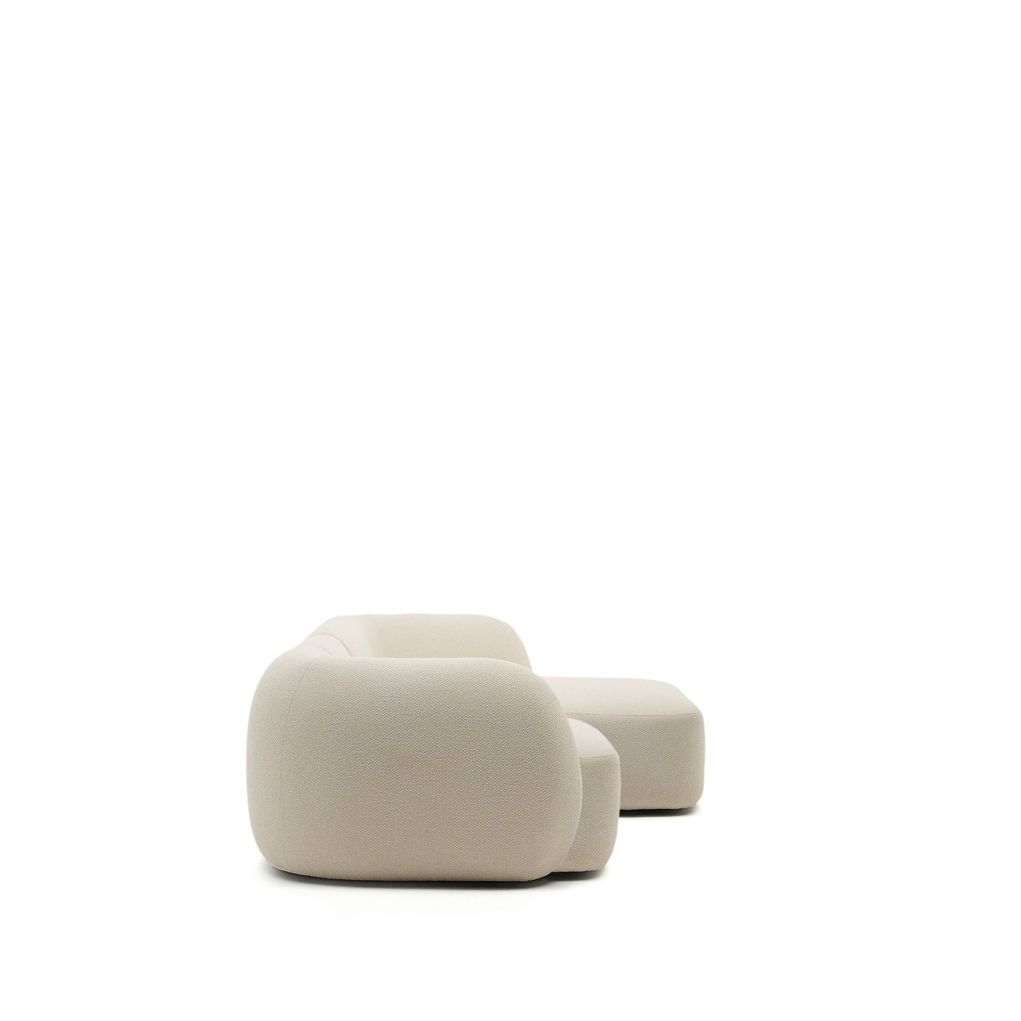 Martina ecru chenille 4-seater modular sofa with right chaise longue 377cm - Product Image