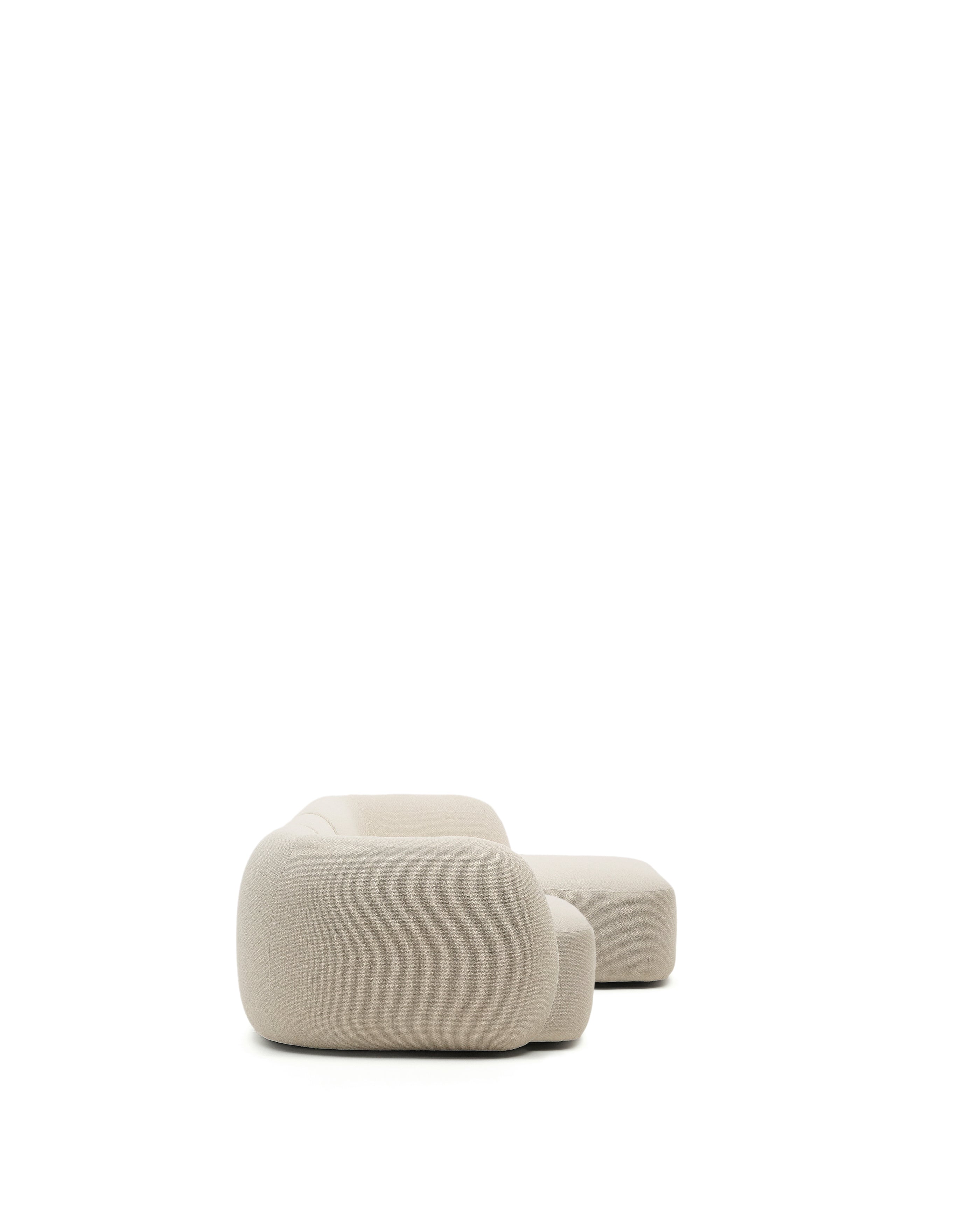 Martina ecru chenille 4-seater modular sofa with right chaise longue 377cm - Product Image