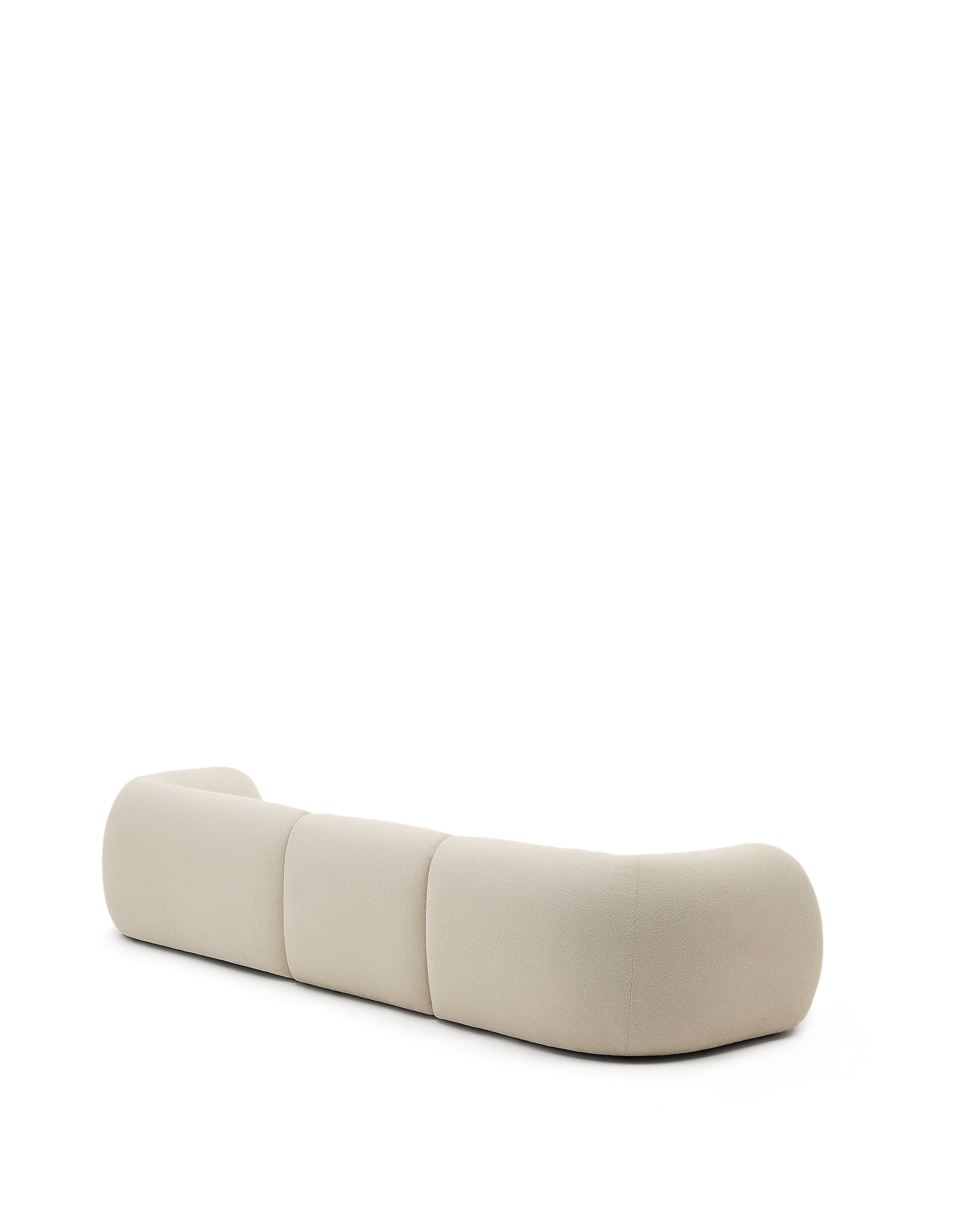 Martina ecru chenille 4-seater modular sofa with right chaise longue 377cm - Product Image