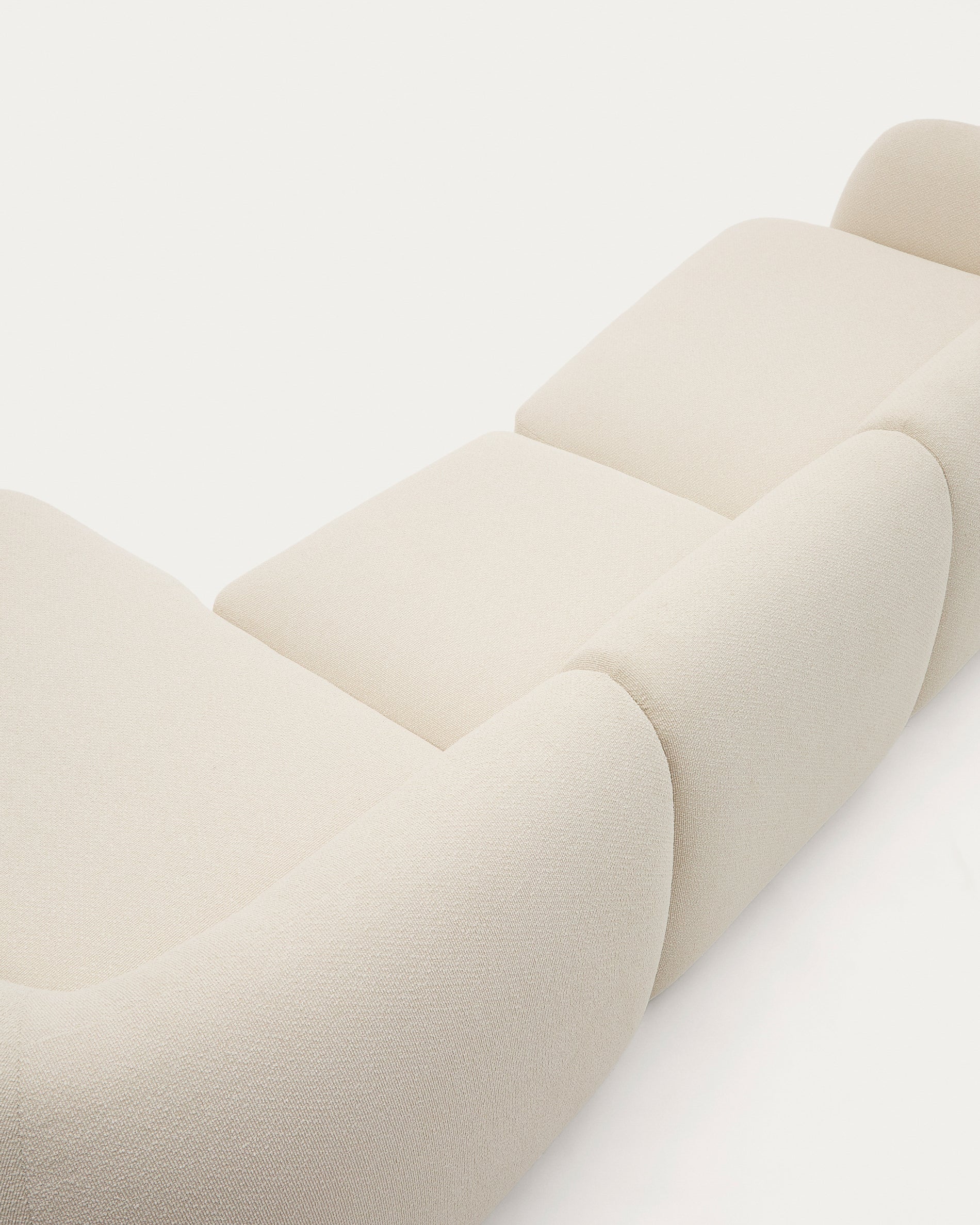 Martina ecru chenille 4-seater modular sofa with right chaise longue 377cm - Detail