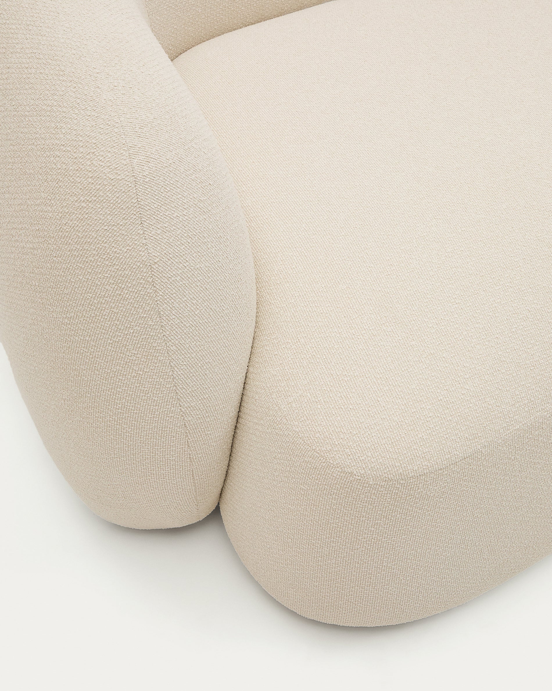 Martina ecru chenille 4-seater modular sofa with right chaise longue 377cm - Detail