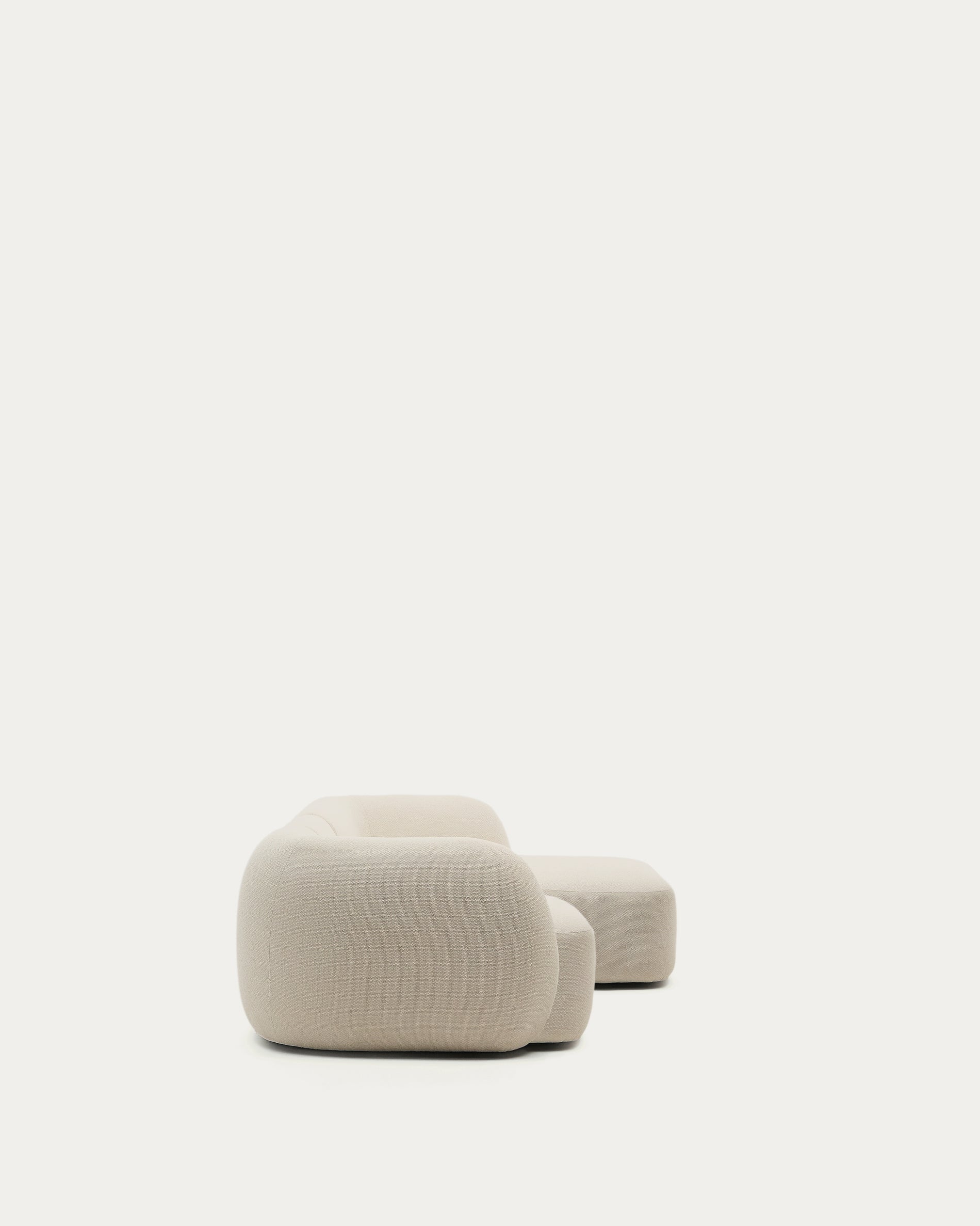 Martina ecru chenille 4-seater modular sofa with right chaise longue 377cm - Product View