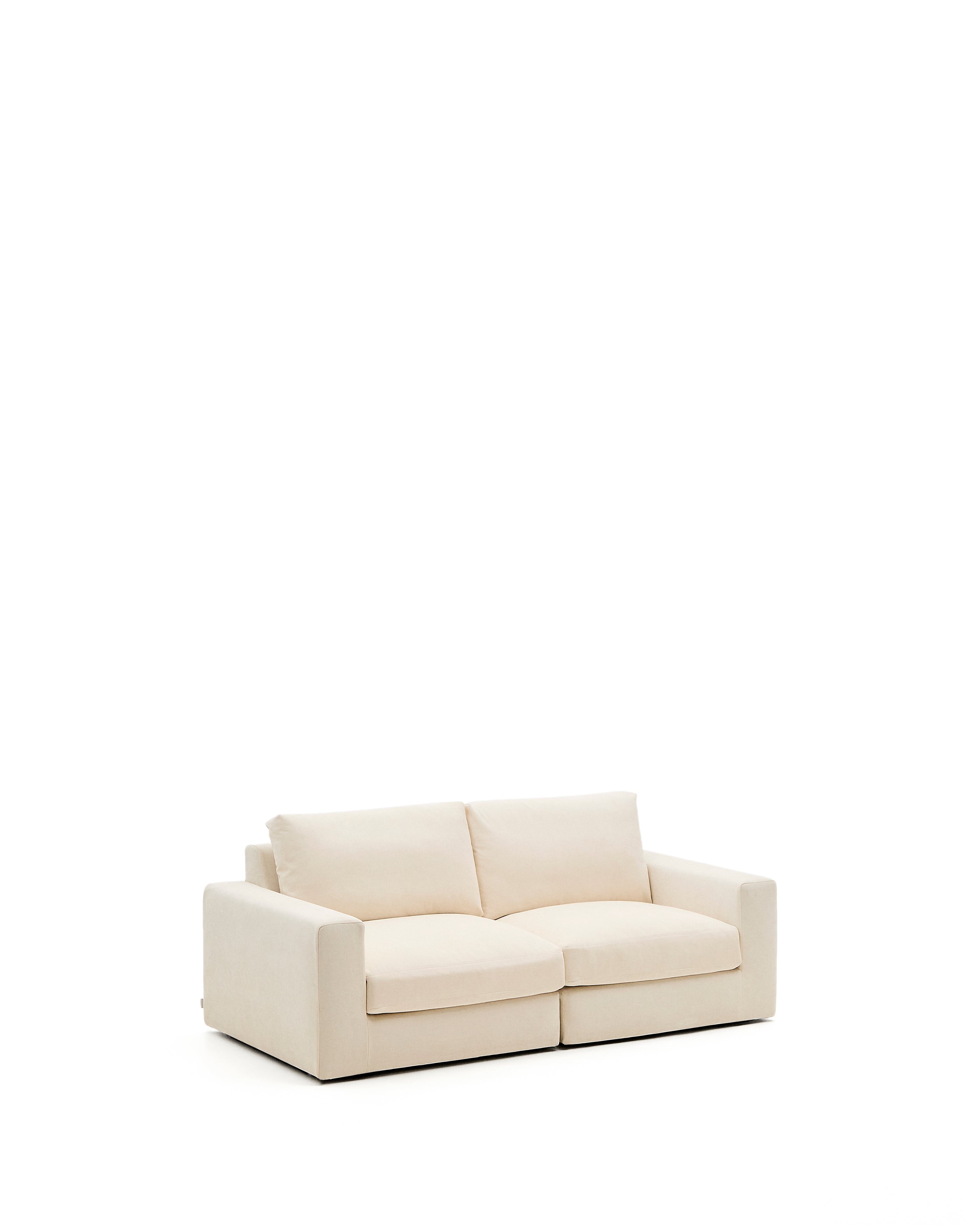 Alea ecru chenille 3-seater modular sofa with removable cover 220cm - Product Image