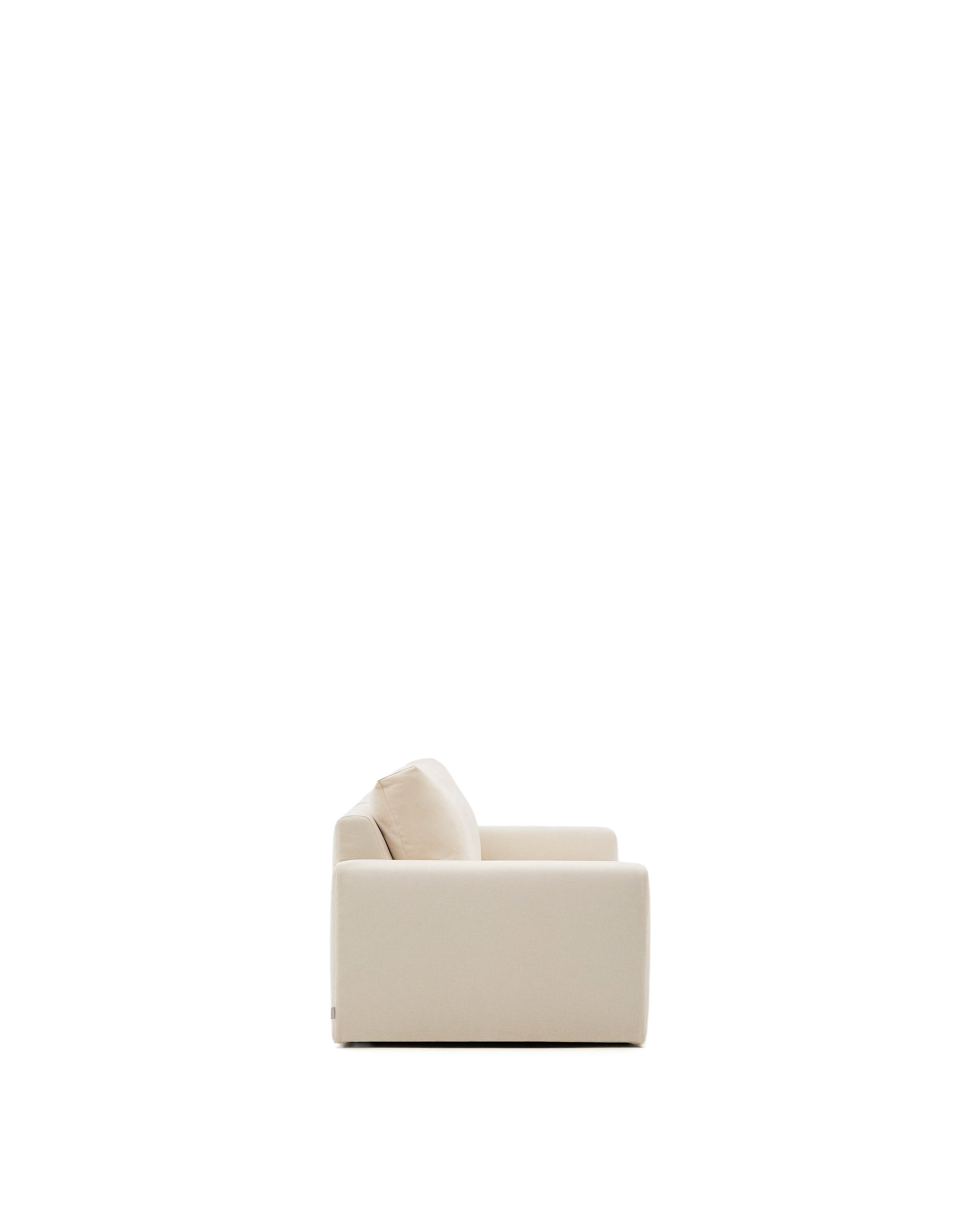 Alea ecru chenille 3-seater modular sofa with removable cover 220cm - Product Image