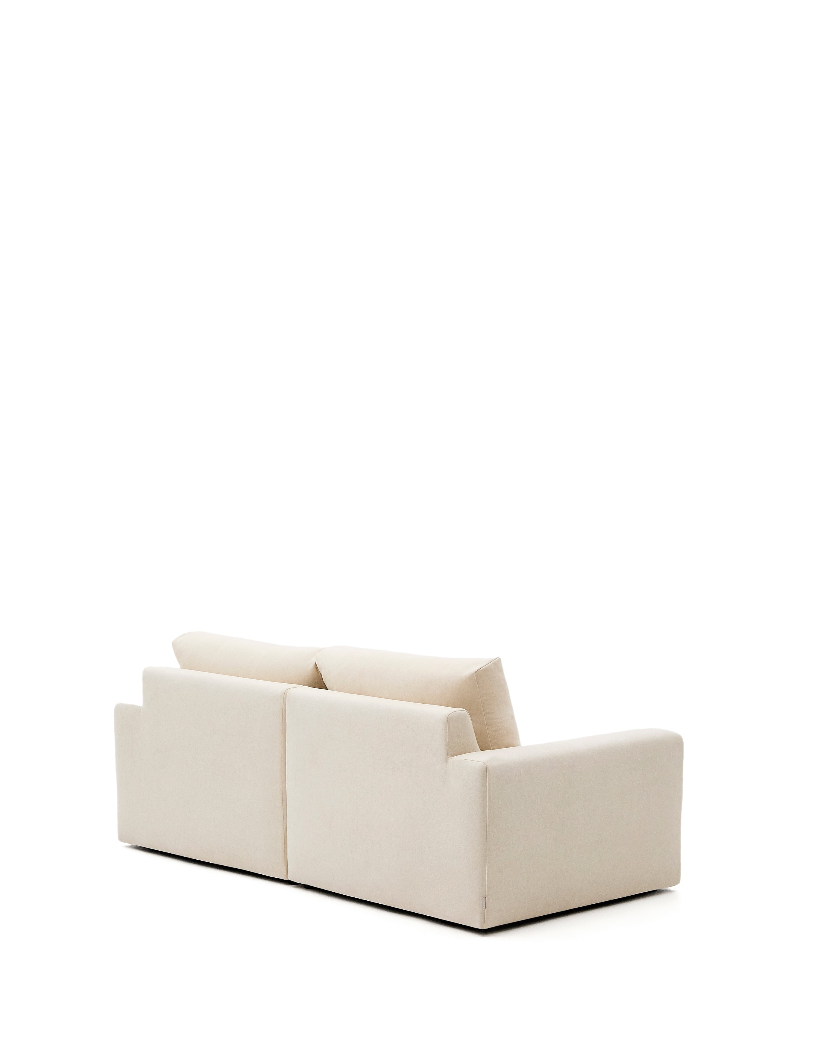 Alea ecru chenille 3-seater modular sofa with removable cover 220cm - Product Image