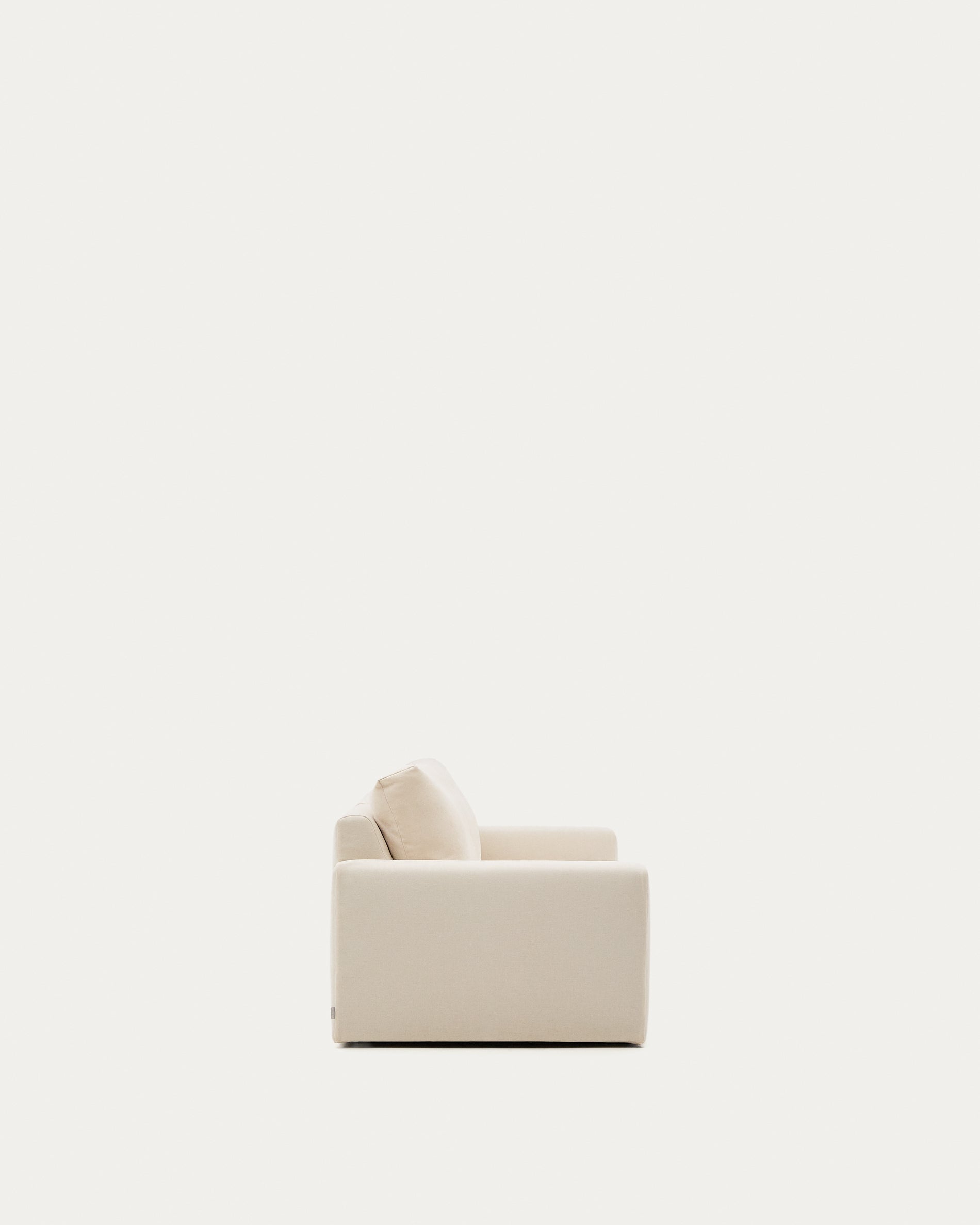 Alea ecru chenille 3-seater modular sofa with removable cover 220cm - Product View