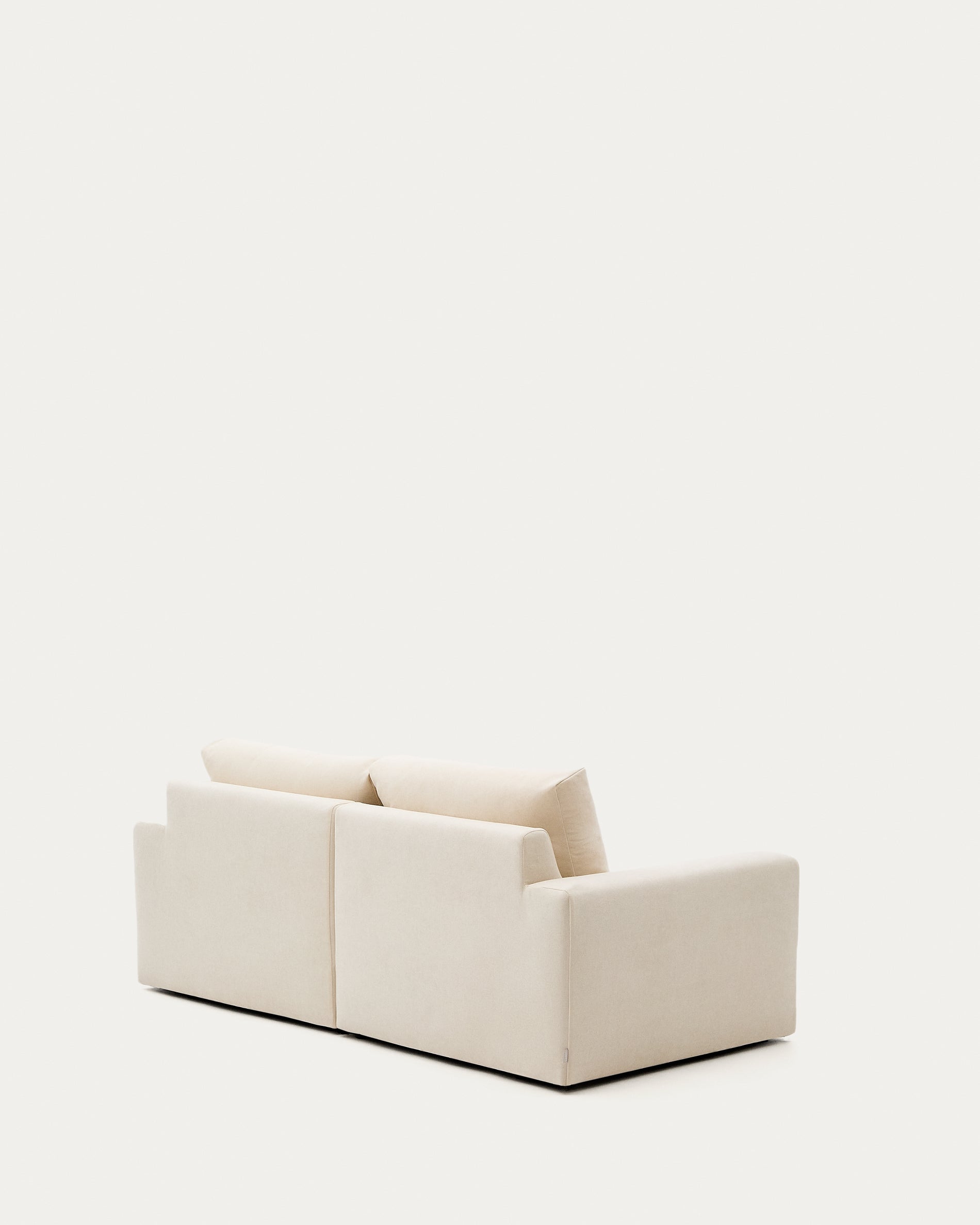 Alea ecru chenille 3-seater modular sofa with removable cover 220cm - Product View