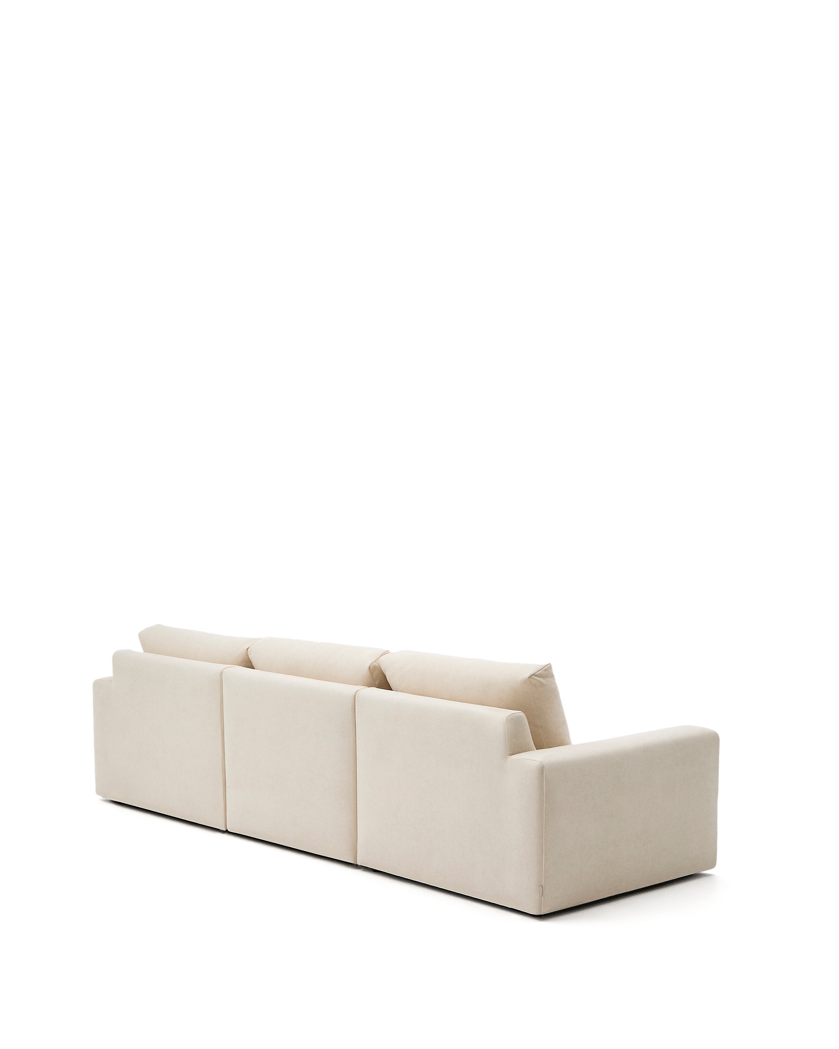 Alea ecru chenille 4-seater modular sofa with right chaise longue and removable cover 310cm - Product Image