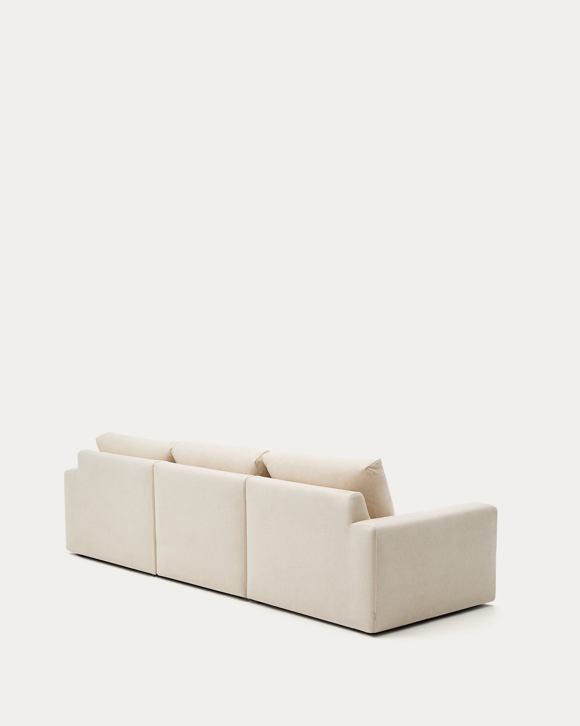 Alea ecru chenille 4-seater modular sofa with right chaise longue and removable cover 310cm - Product View