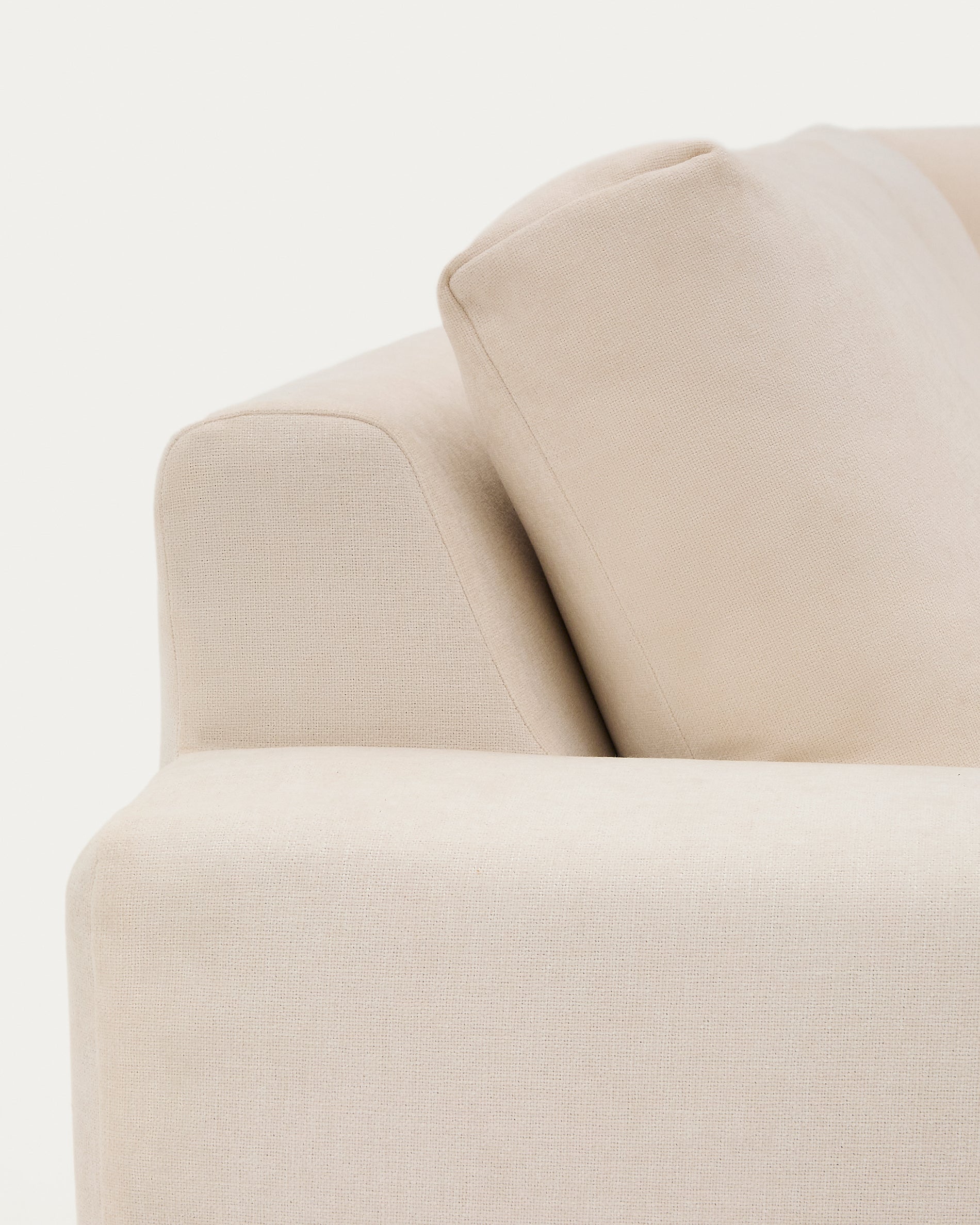 Alea 5-seater modular corner sofa with removable cover in ecru chenille 310 x 310cm - Detail