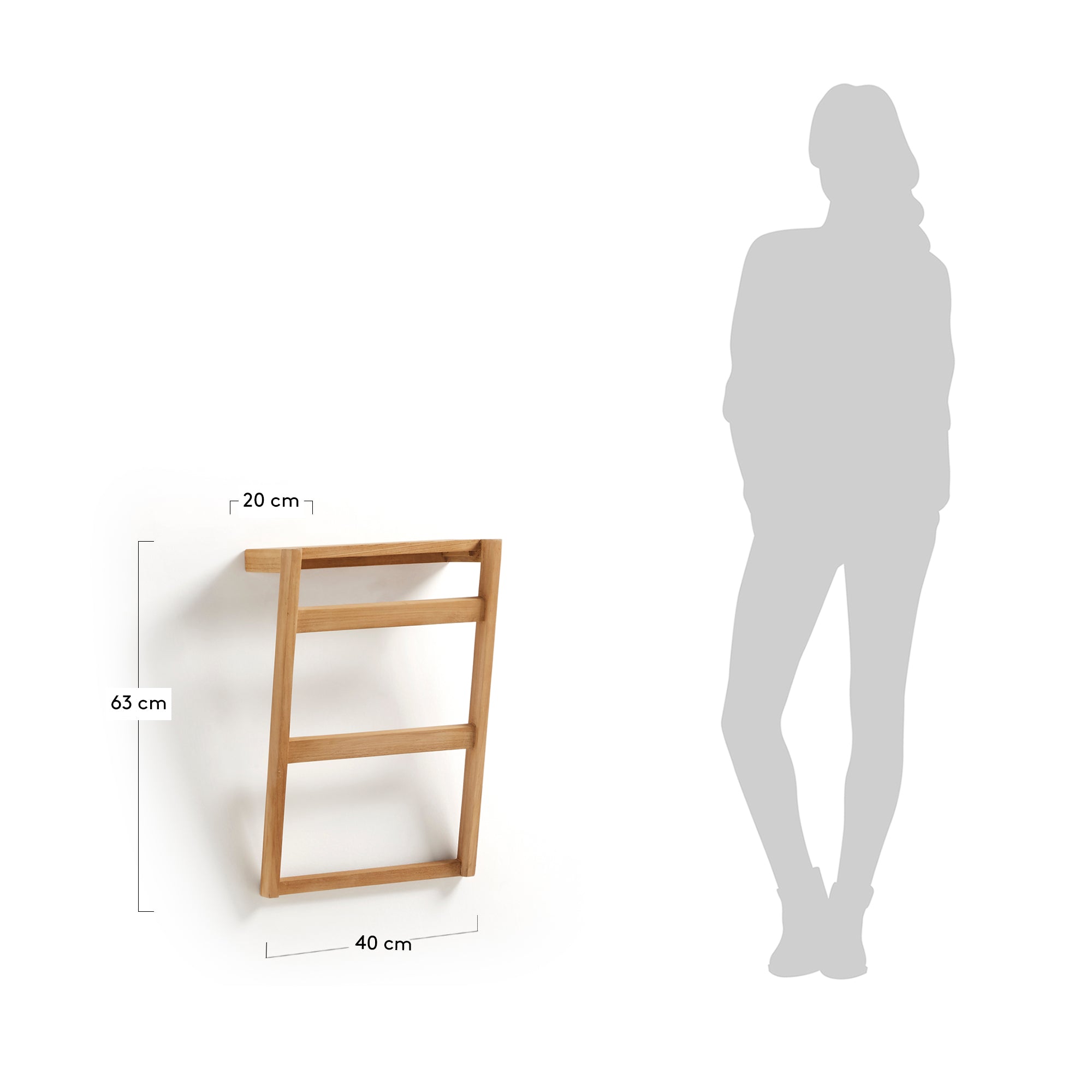 Wall towel rack Kuveni 40 x 63 cm - Measurements