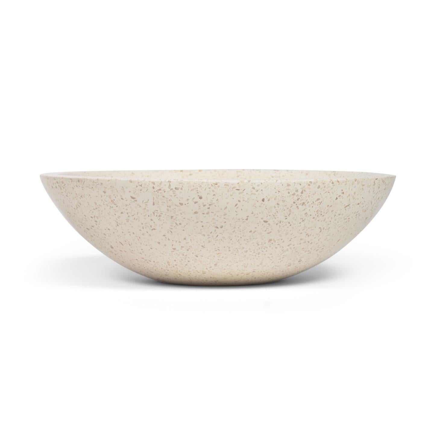 Delina countertop washbasin in white terrazzo Ø 40 cm - Product Image