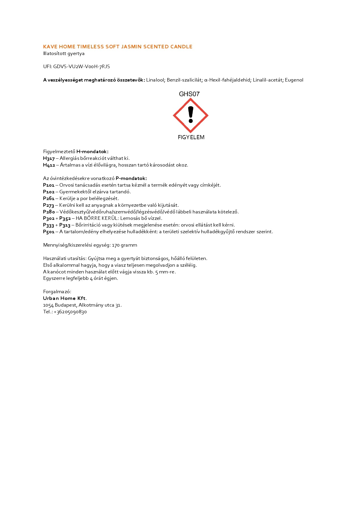 170g Soft Jasmin illatgyertya