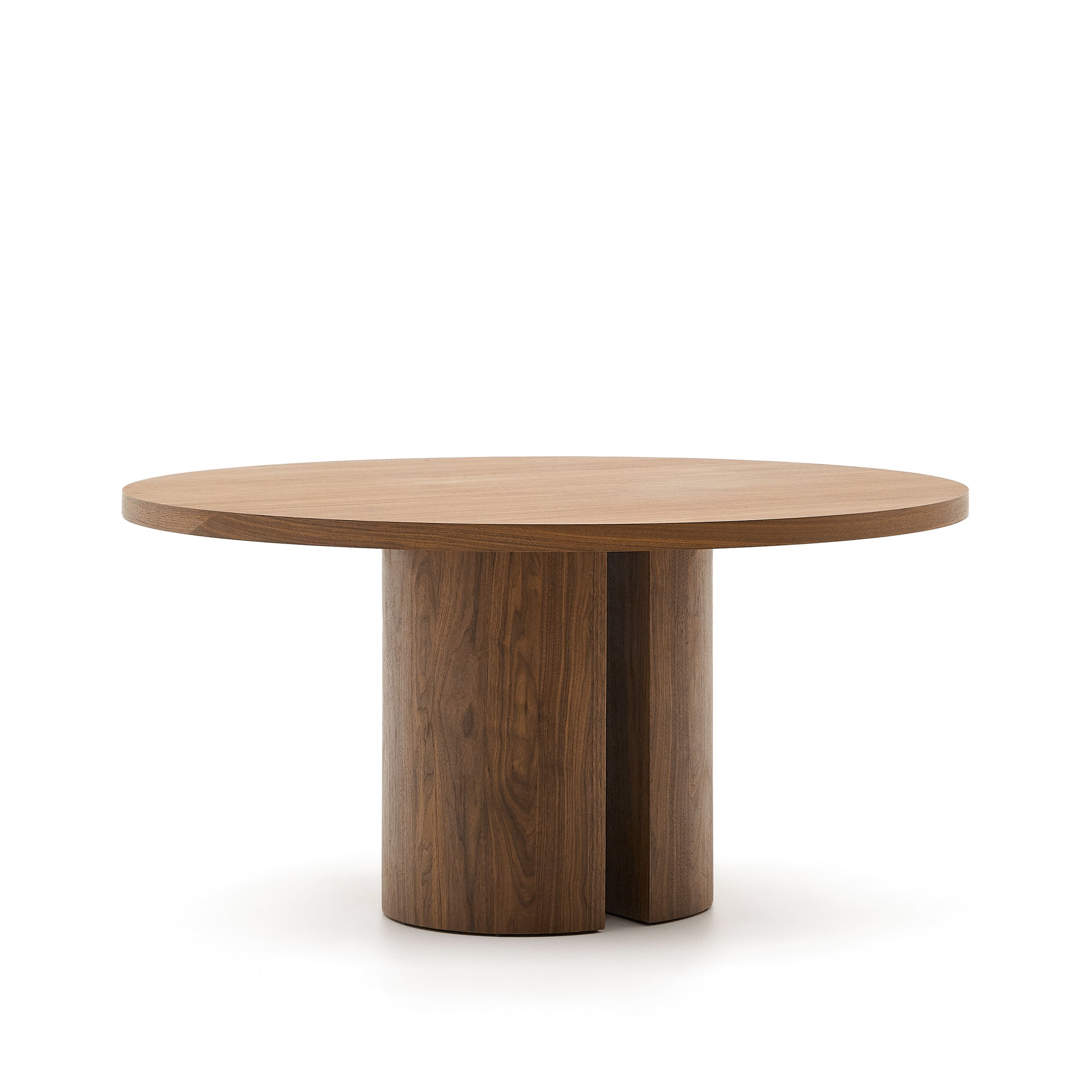 Nealy round table with a walnut veneer in a dark finish, Ø 150 cm - Product Image