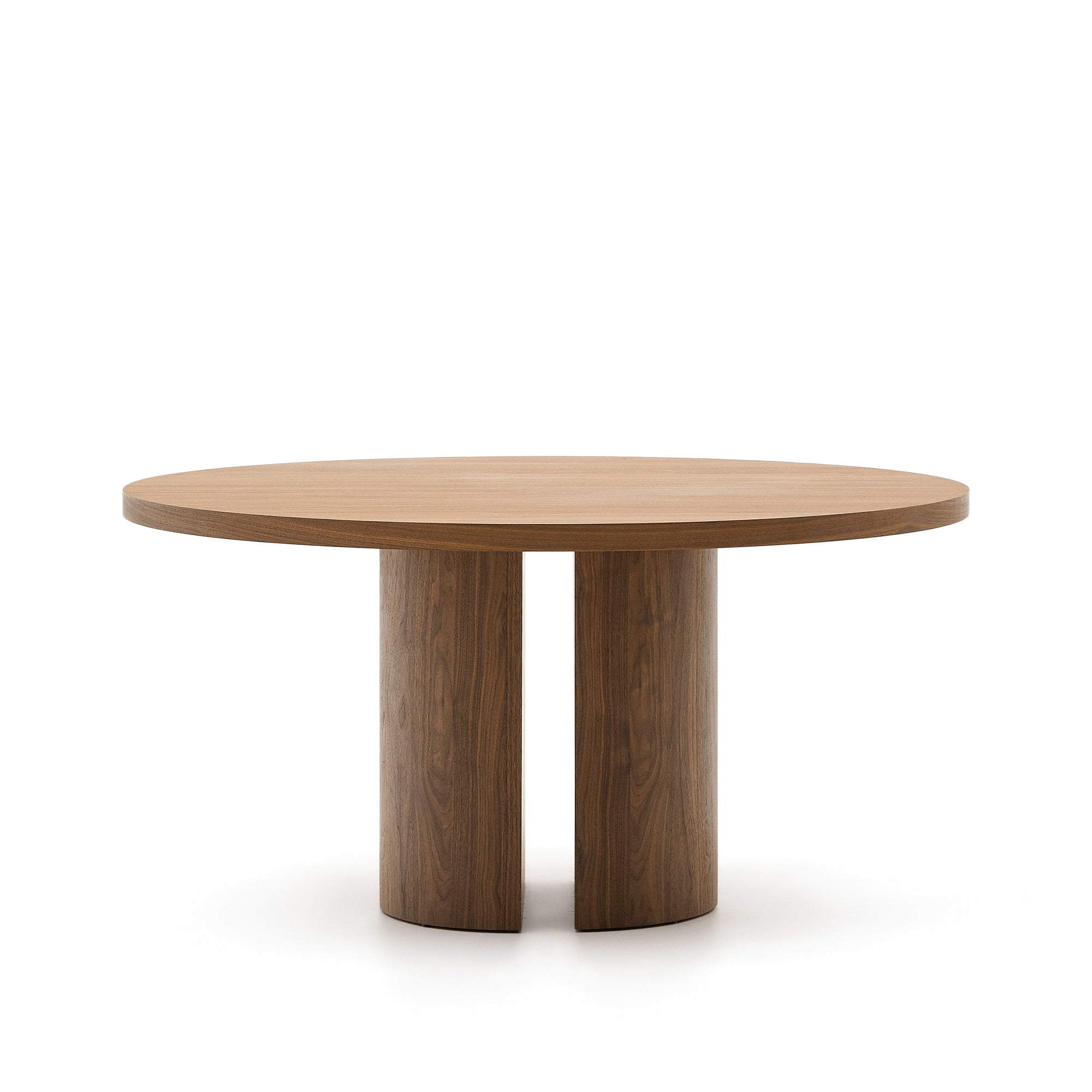 Nealy round table with a walnut veneer in a dark finish, Ø 150 cm - Product Image
