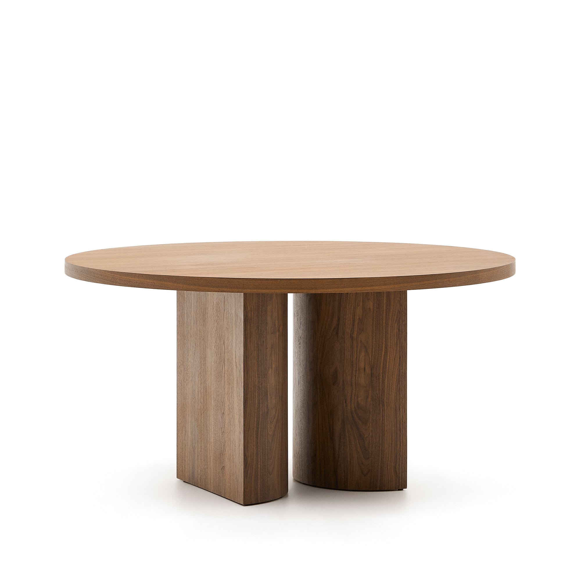 Nealy round table with a walnut veneer in a dark finish, Ø 150 cm - Product Image