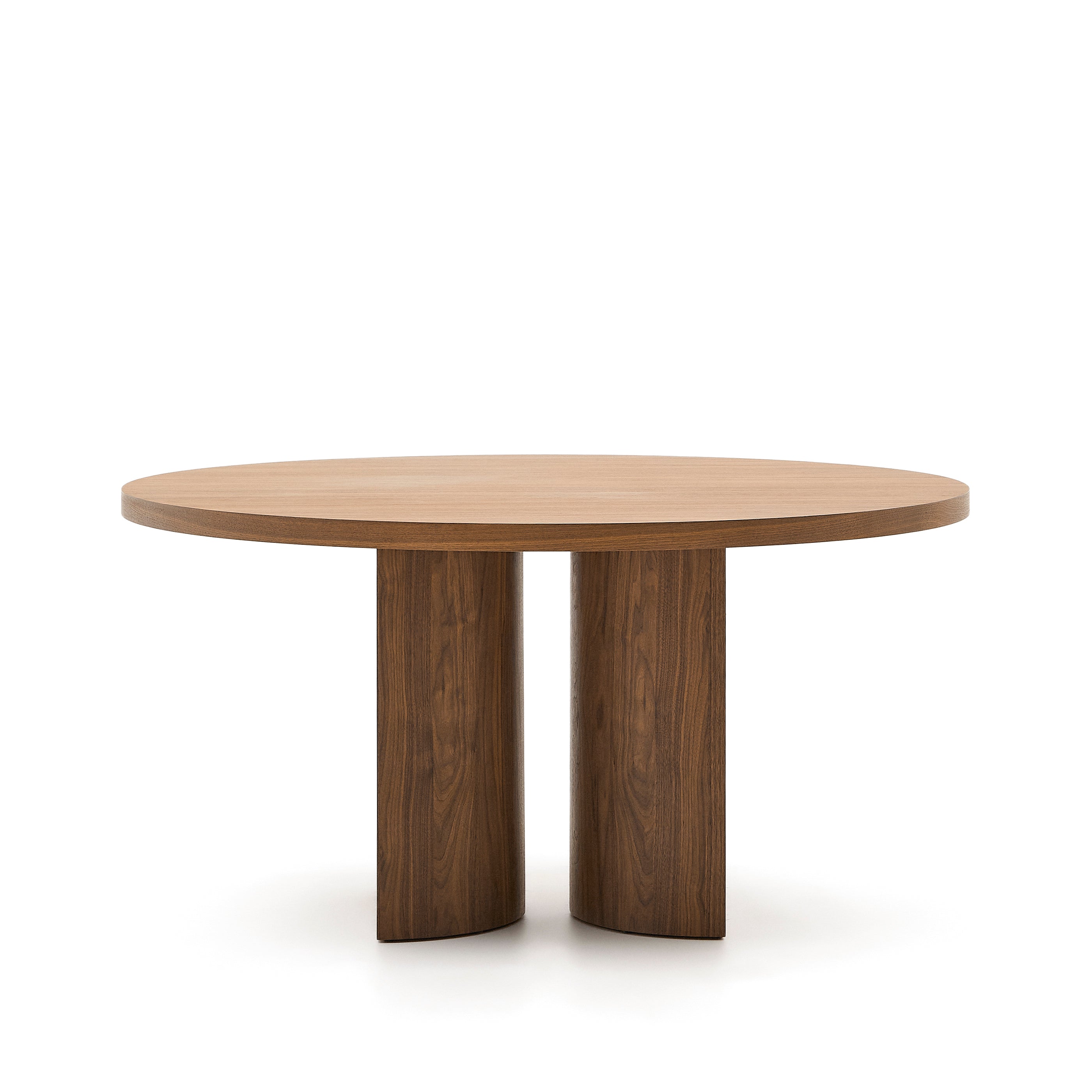 Nealy round table with a walnut veneer in a dark finish, Ø 150 cm - Product Image