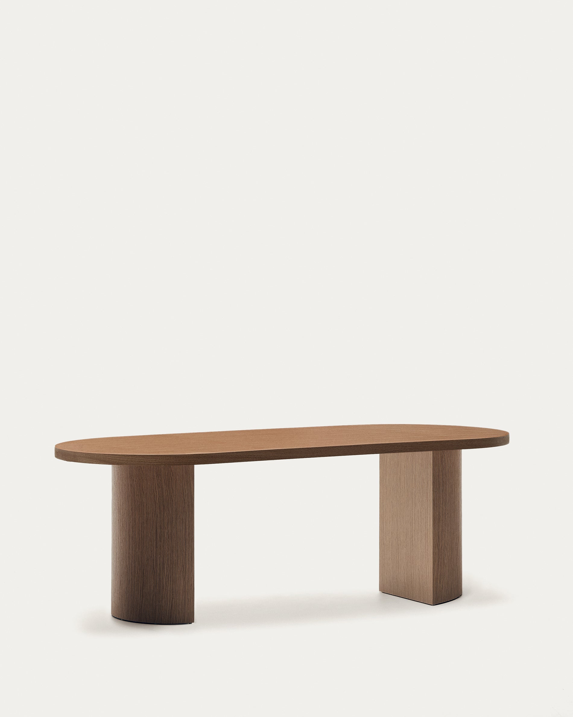Nealy table with a walnut veneer in a dark finish, 200 x 100 cm - Product View