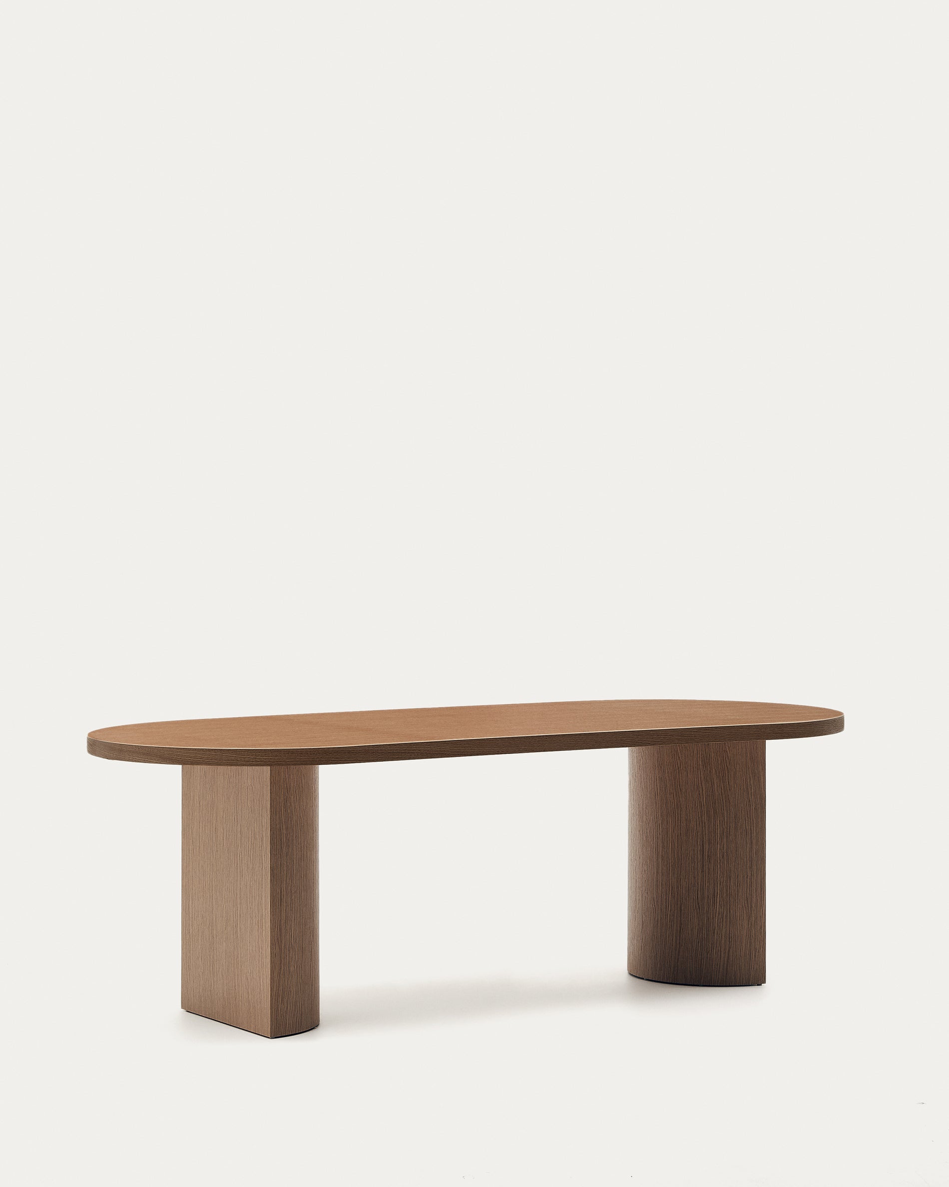 Nealy table with a walnut veneer in a dark finish, 200 x 100 cm - Product View