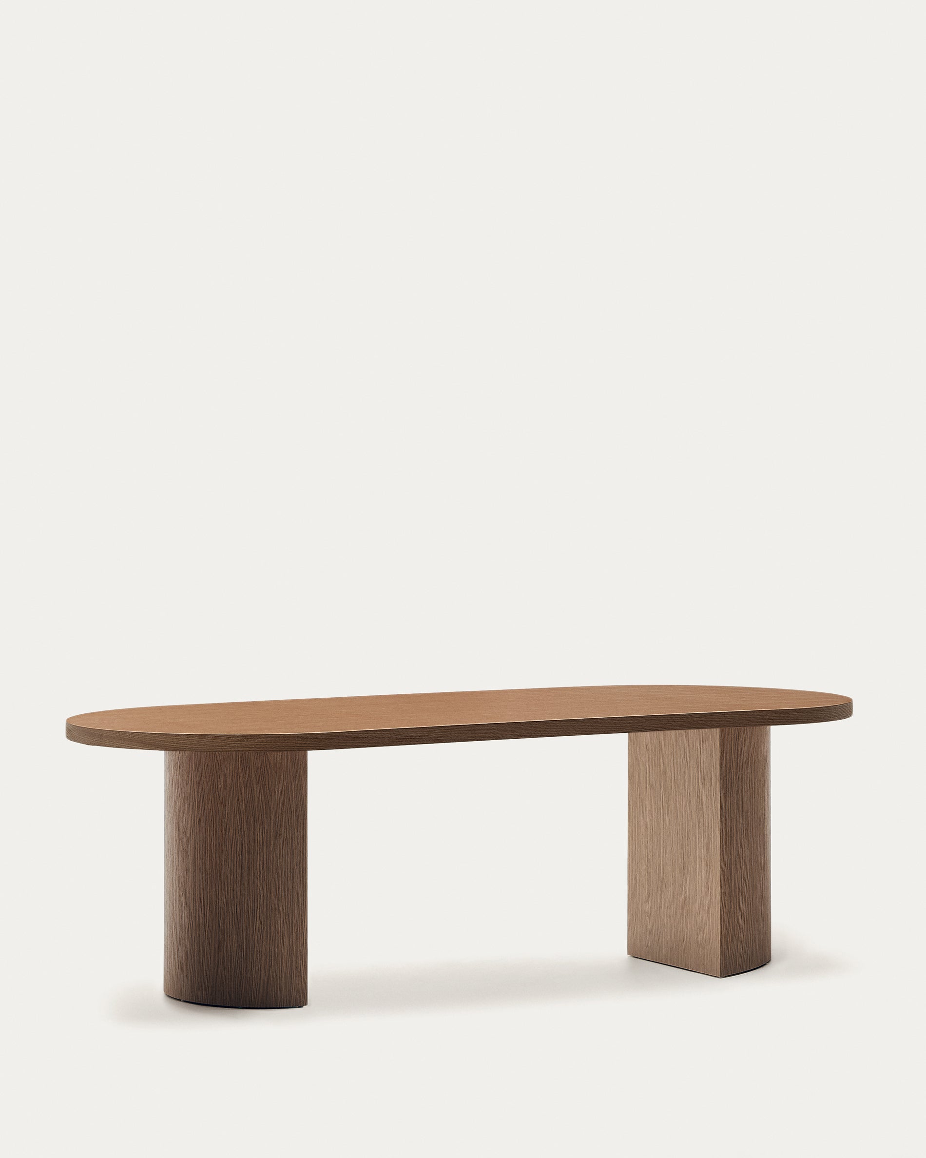 Nealy table with a walnut veneer in a dark finish, 240 x 100 cm - Product View