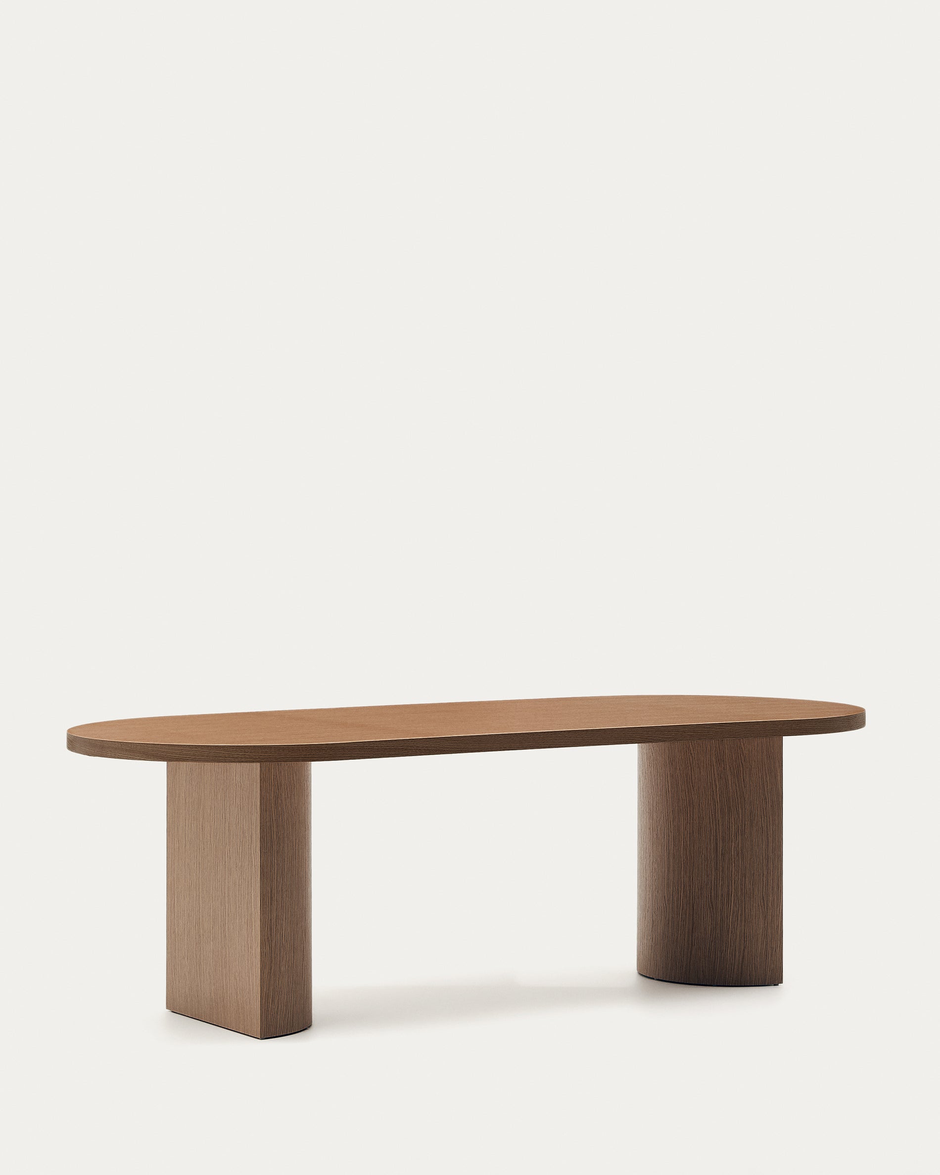 Nealy table with a walnut veneer in a dark finish, 240 x 100 cm - Product View