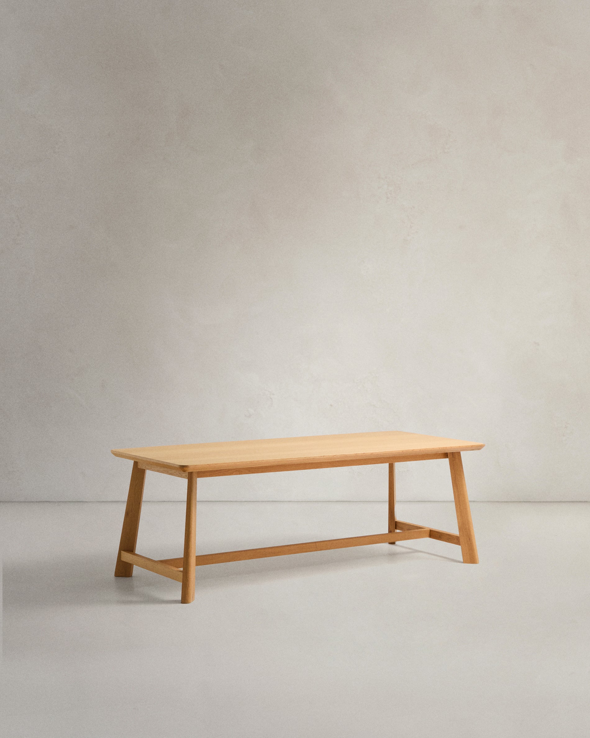 Idun table made of veneer and solid oak wood with natural tone finish FSC Mix Credit 220x100cm - Product View