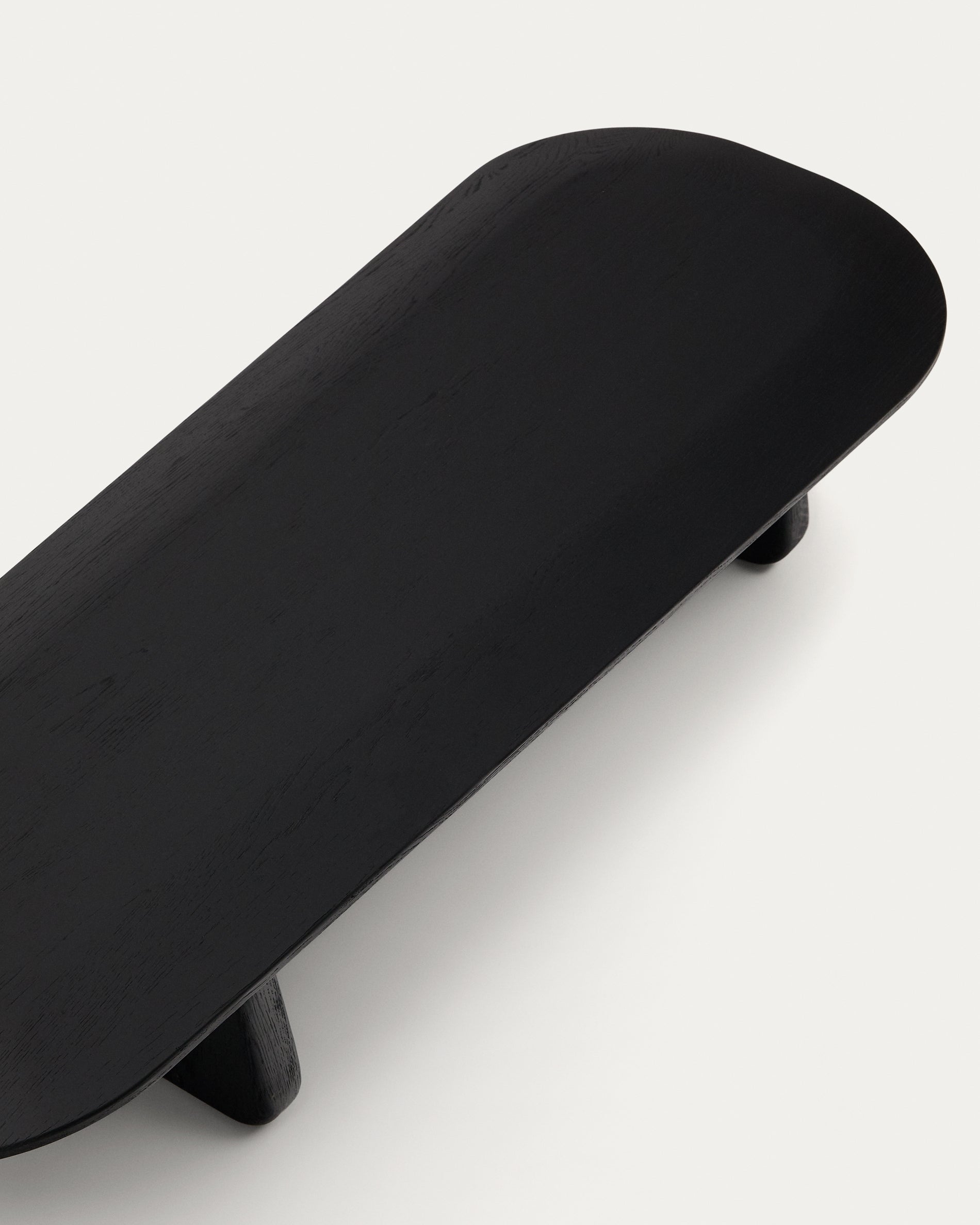 Pirita coffee table made from solid oak wood in a black finish, 146 x 56.5 cm FSC 100% - Detail