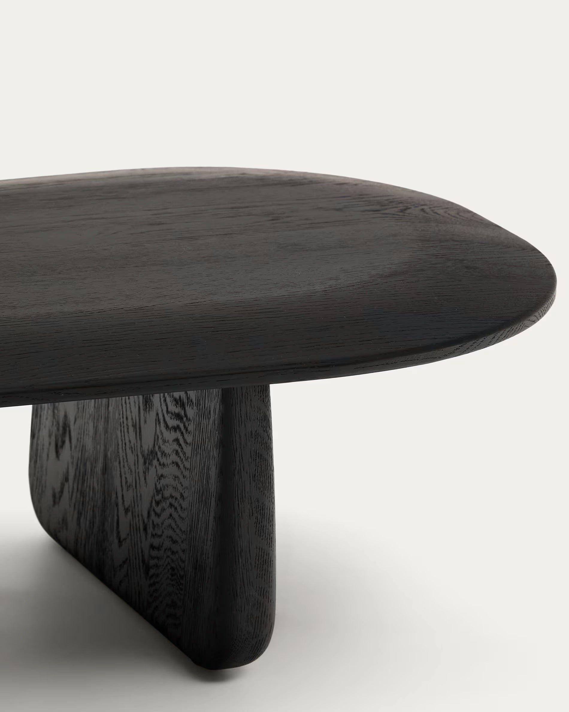 Pirita coffee table in solid oak, black surface, 146 x 56.5 cm, FSC 100% certified.